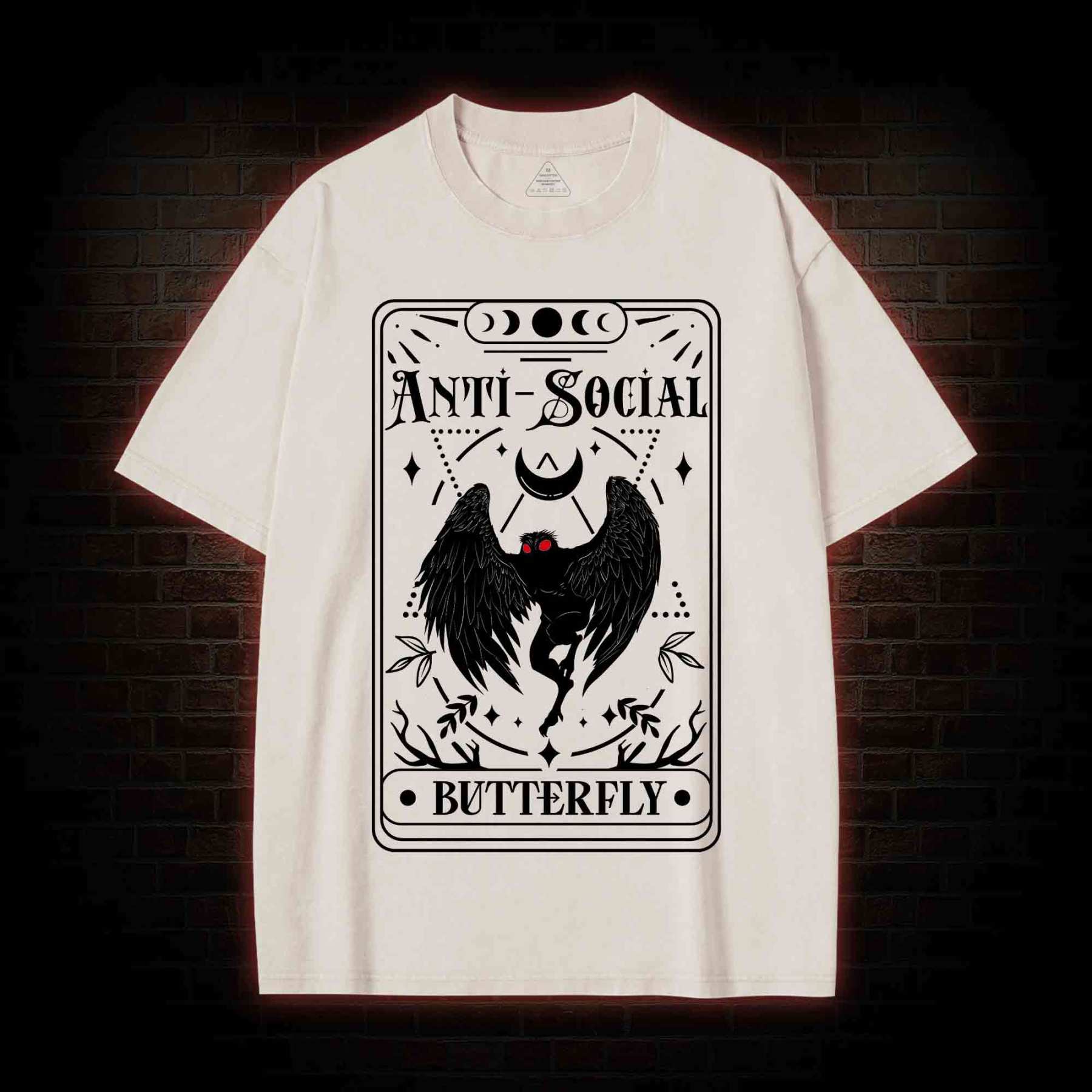 Mothman Tarot Card Washed T-shirt