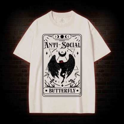 Mothman Tarot Card Washed T-shirt