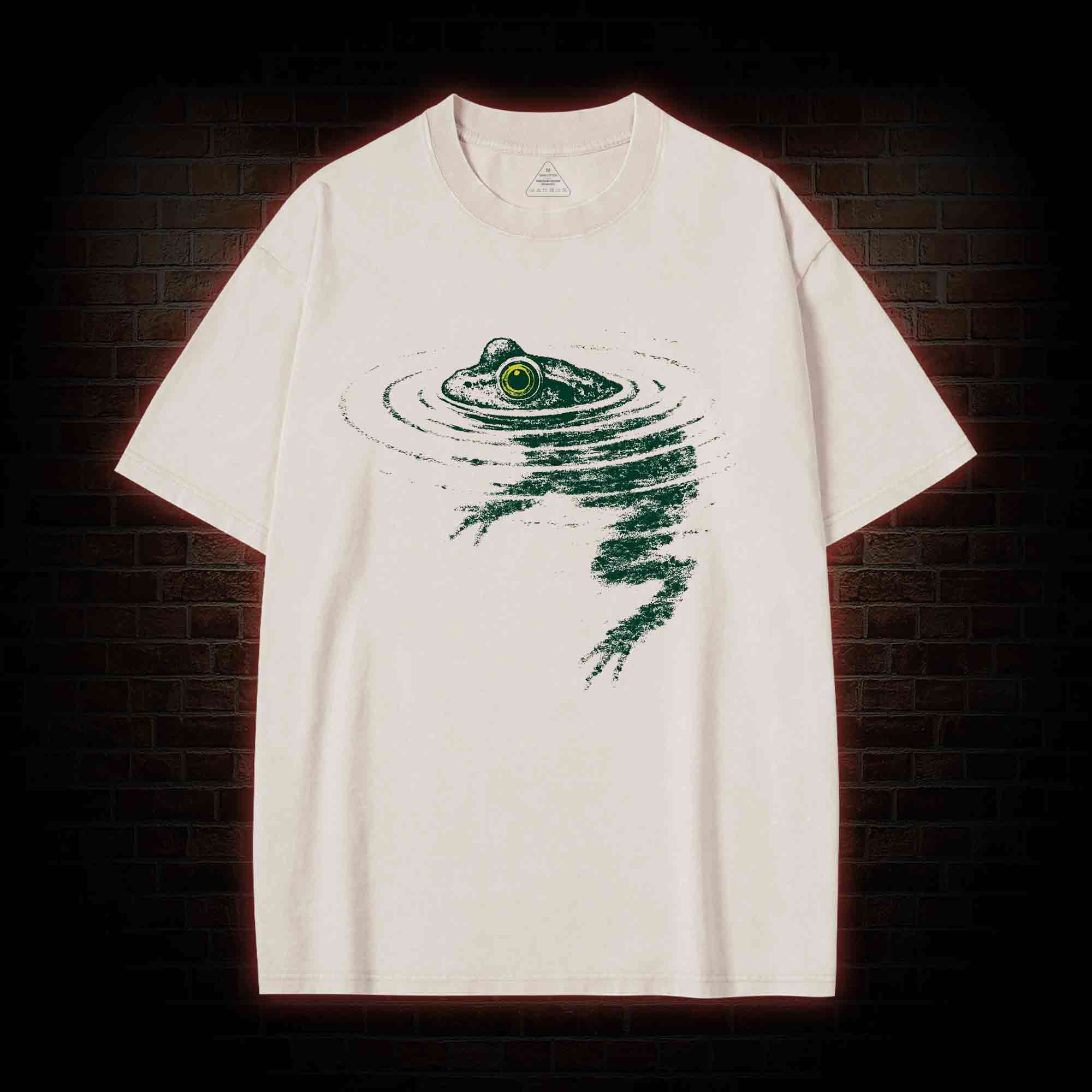 Frog Swimming Washed T-shirt