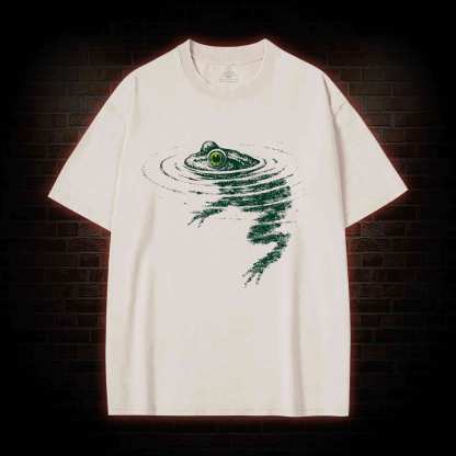 Frog Swimming Washed T-shirt
