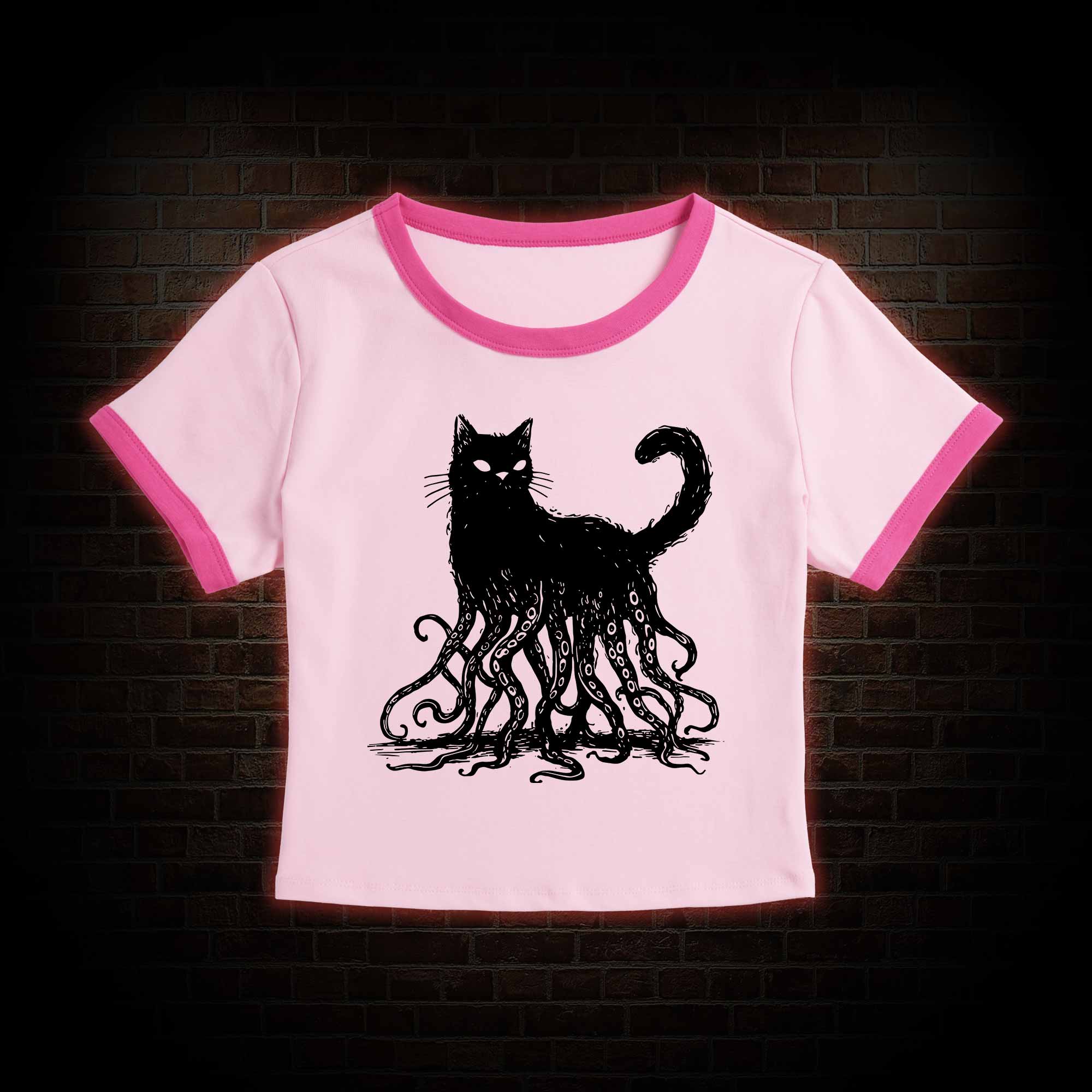 Octopus And Black Cat Baby Tee