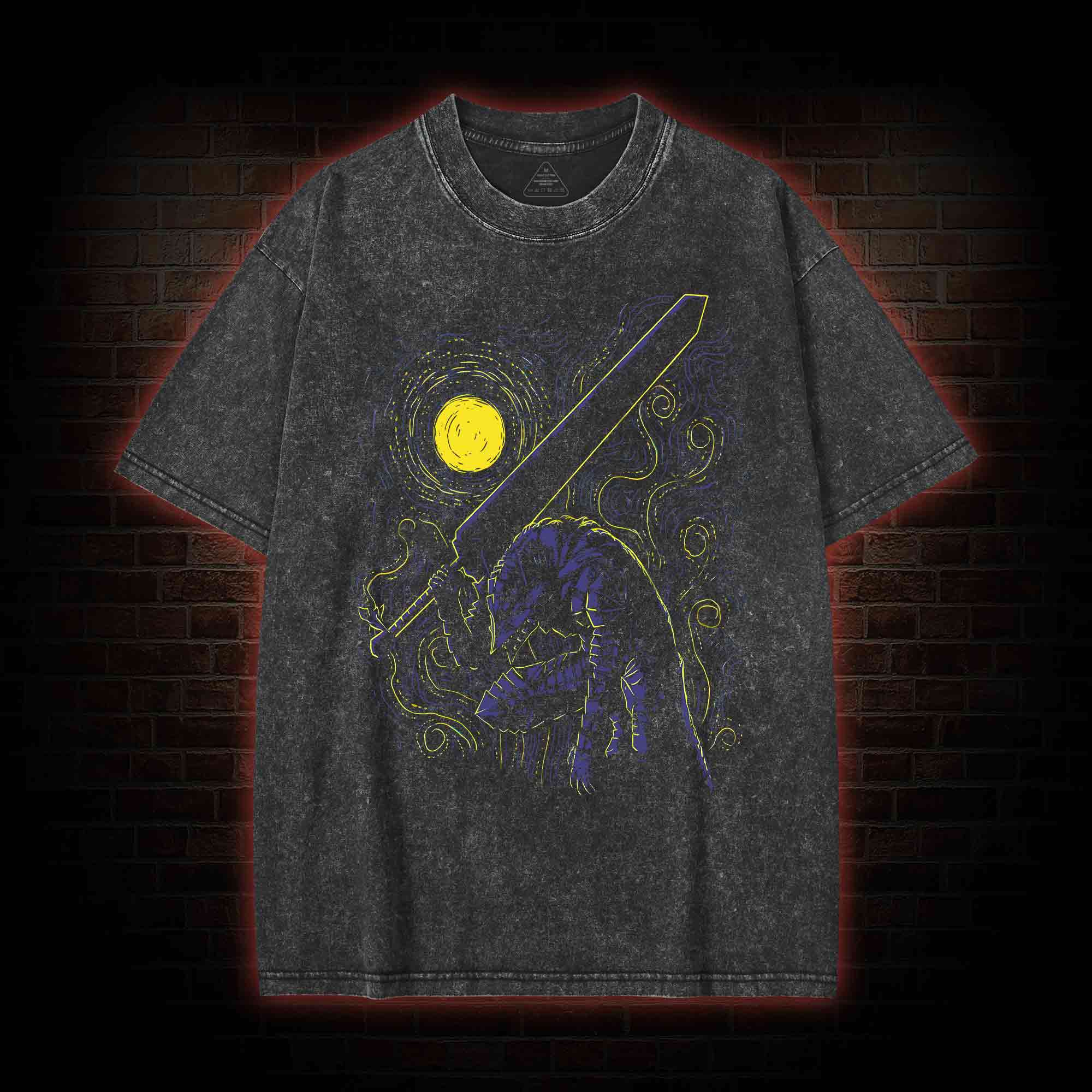 Impressionist Swordsman Washed T-Shirt