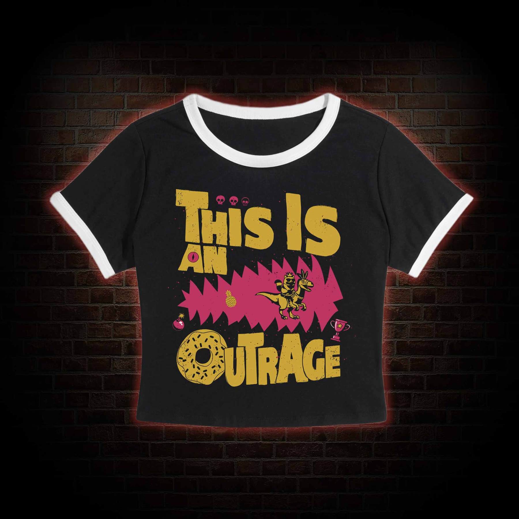 This is an Outrage Baby Tee
