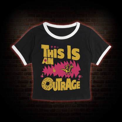 This is an Outrage Baby Tee