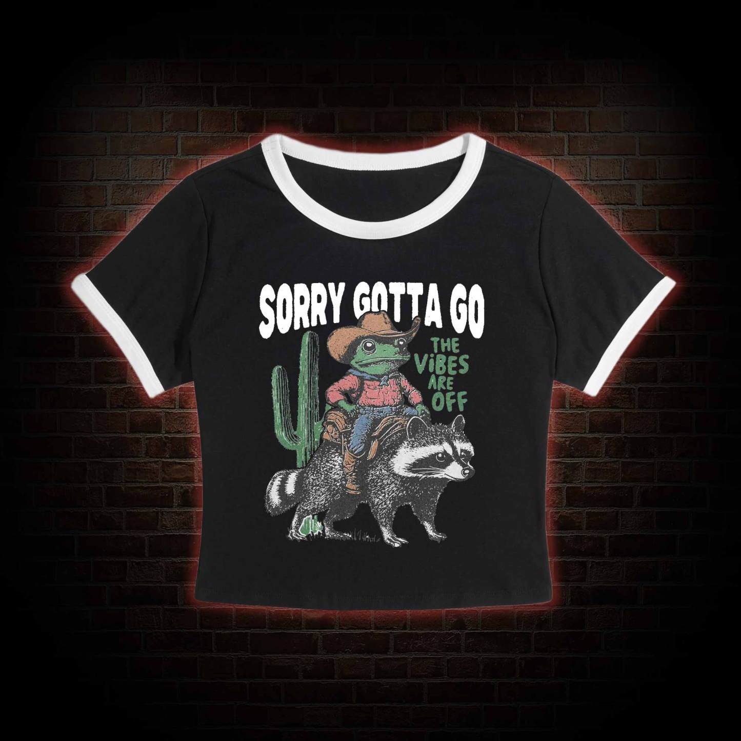 Cowboy Frog Riding Raccoon Baby Tee