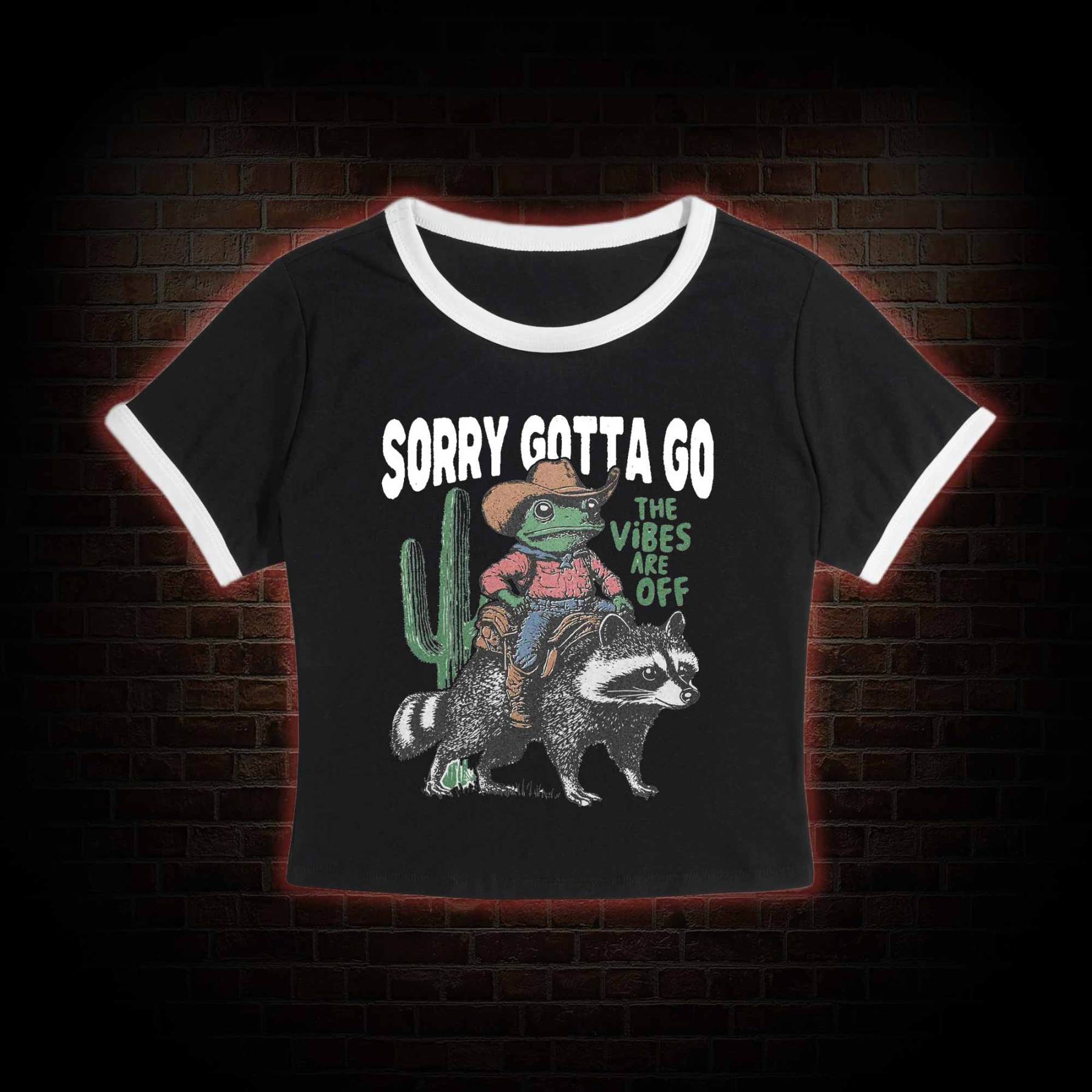 Cowboy Frog Riding Raccoon Baby Tee