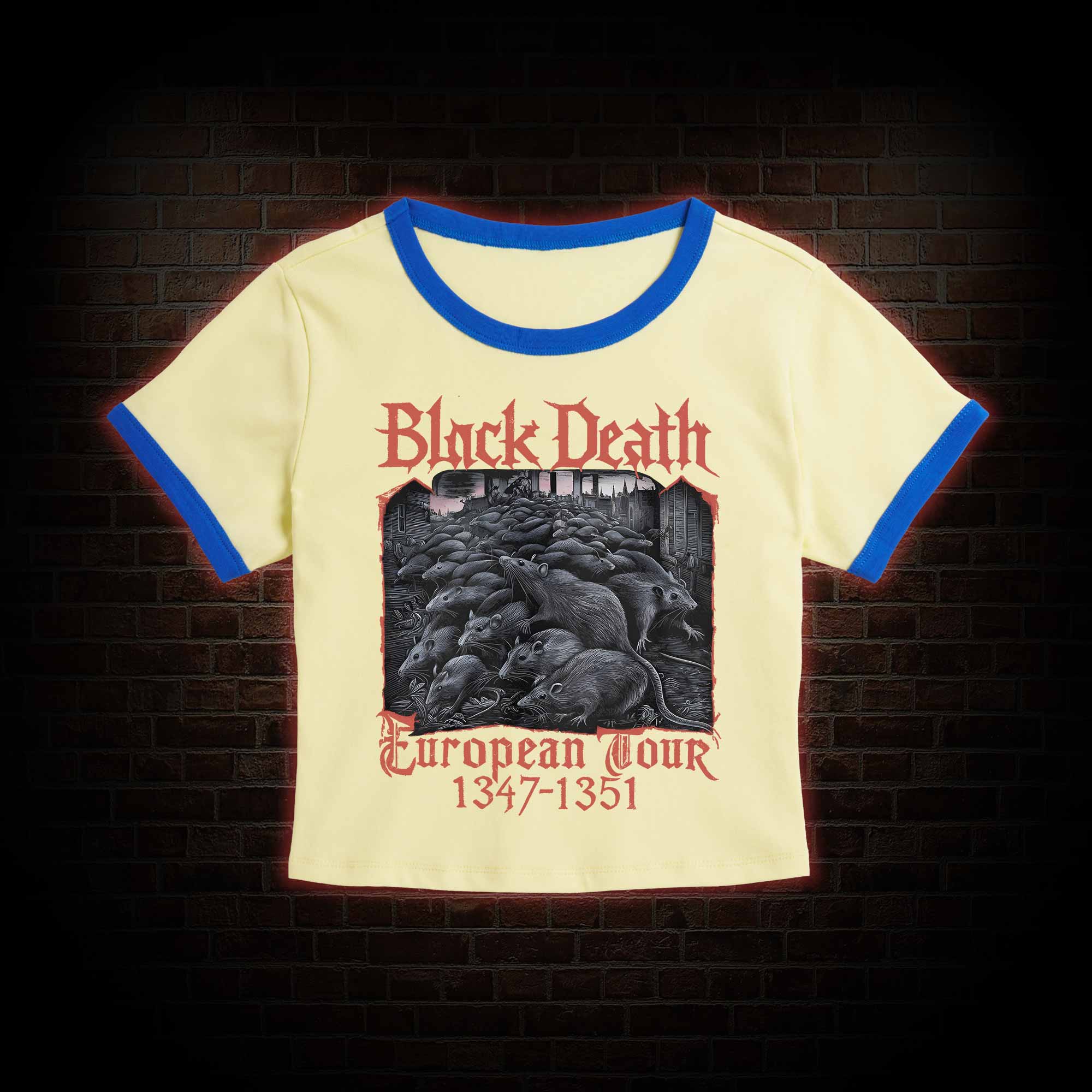 Vintage Black Death European Tour Baby Tee
