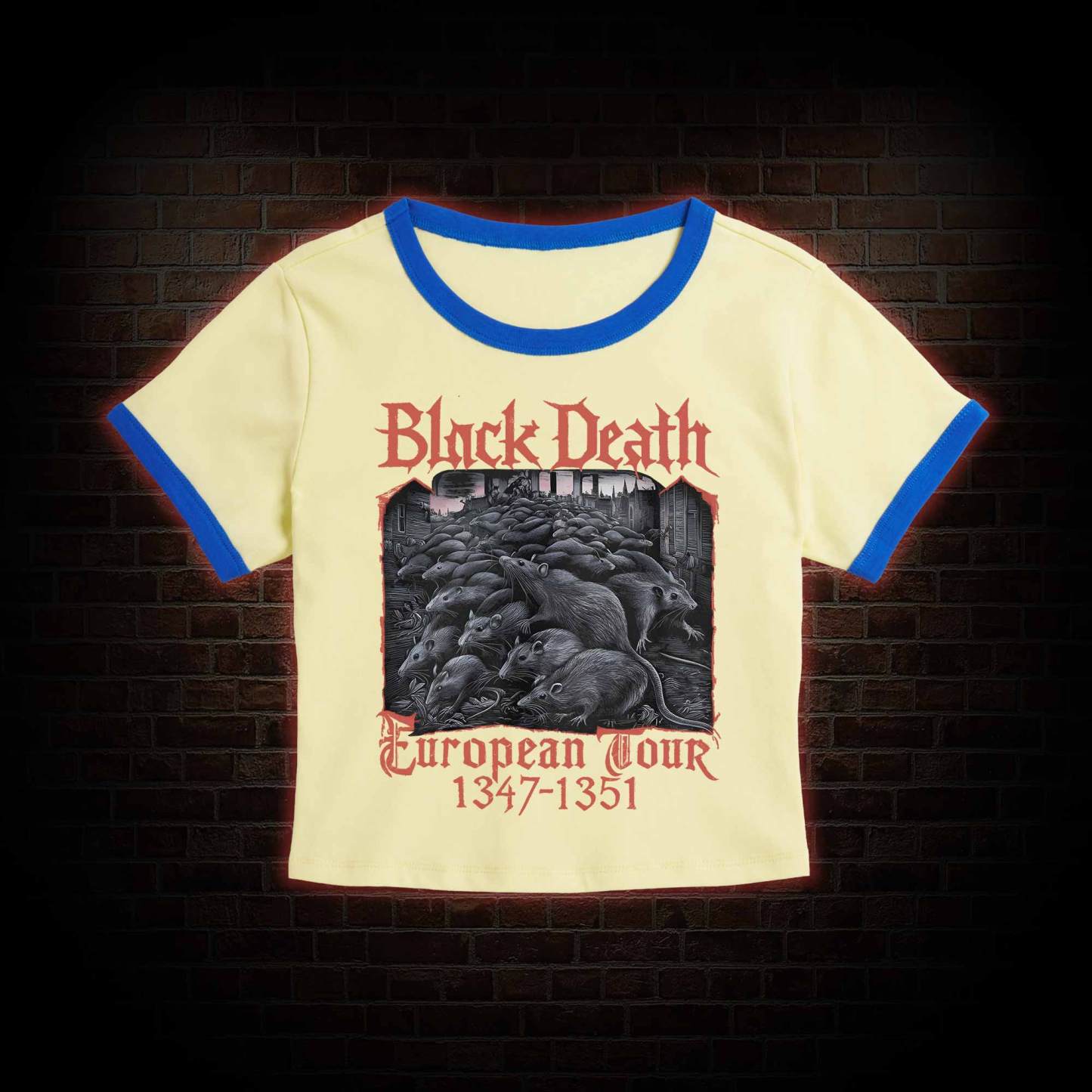 Vintage Black Death European Tour Baby Tee
