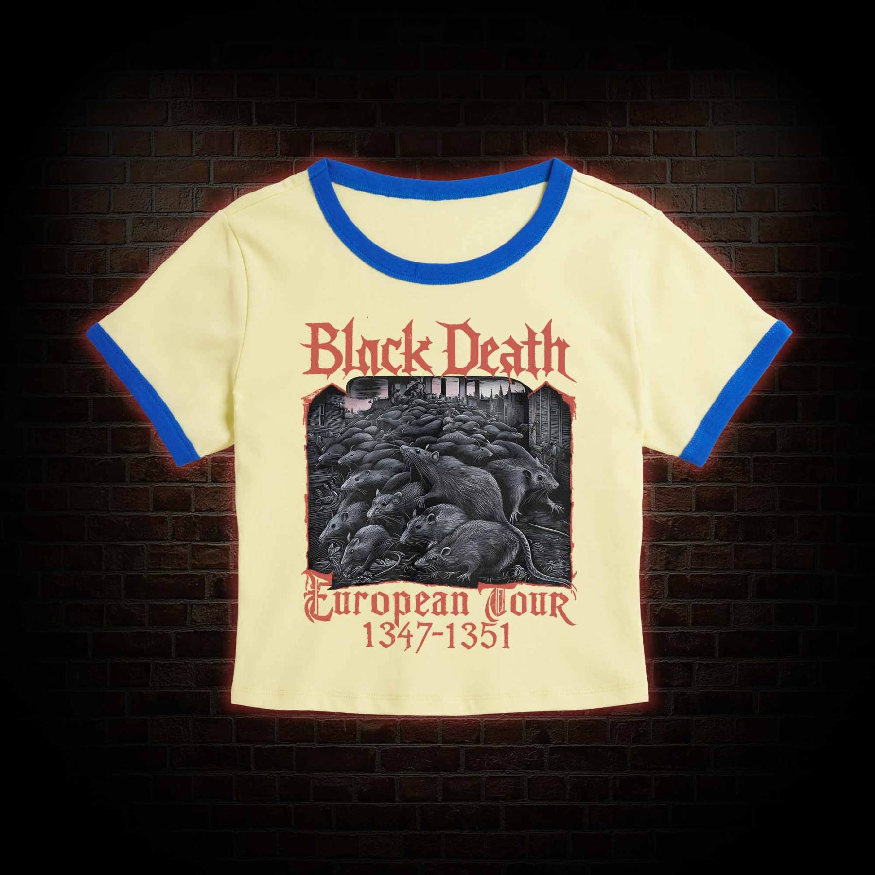 Vintage Black Death European Tour Baby Tee