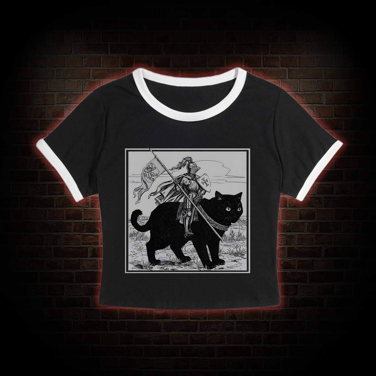 Medieval Knight Slim Crop T-Shirts