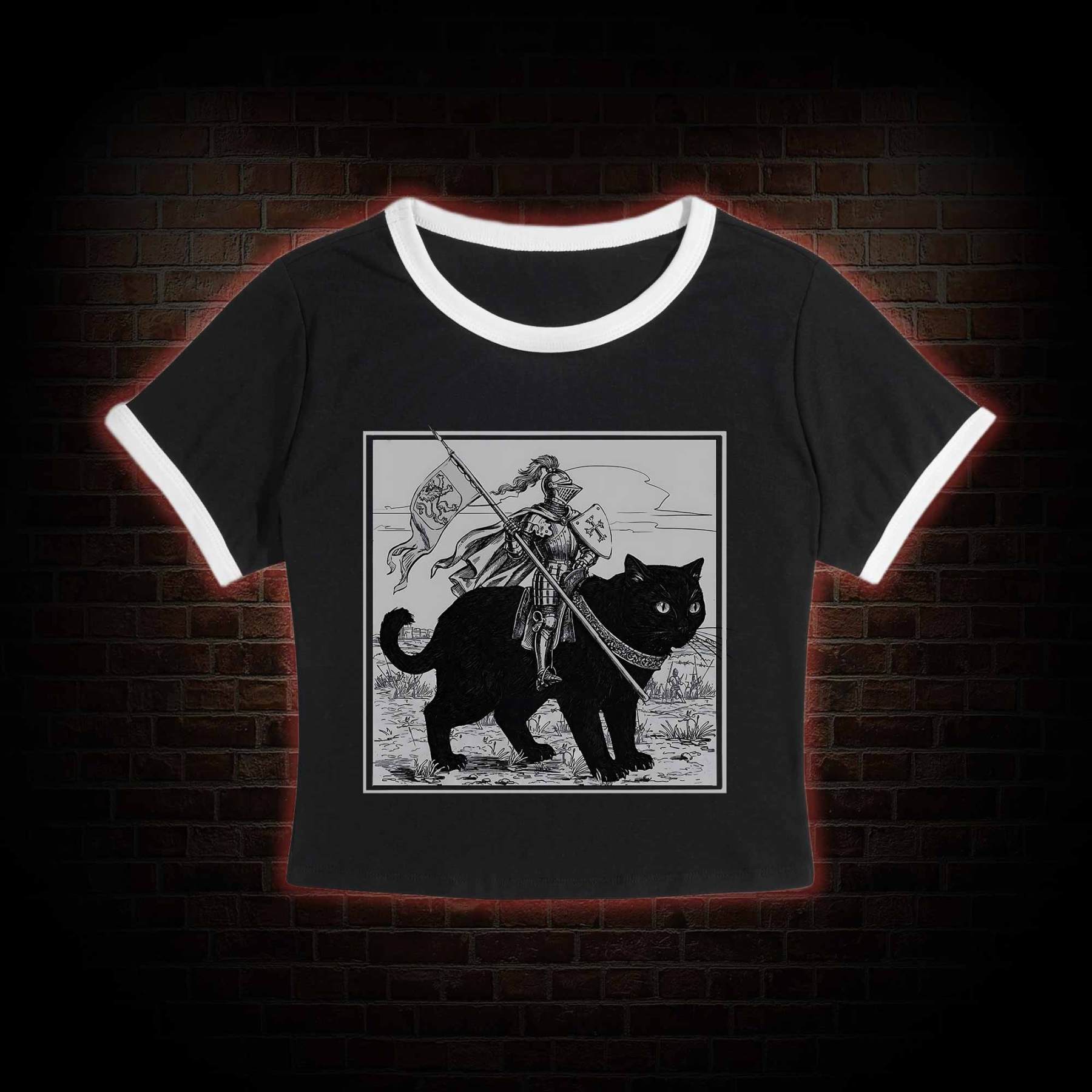 Medieval Knight Slim Crop T-Shirts