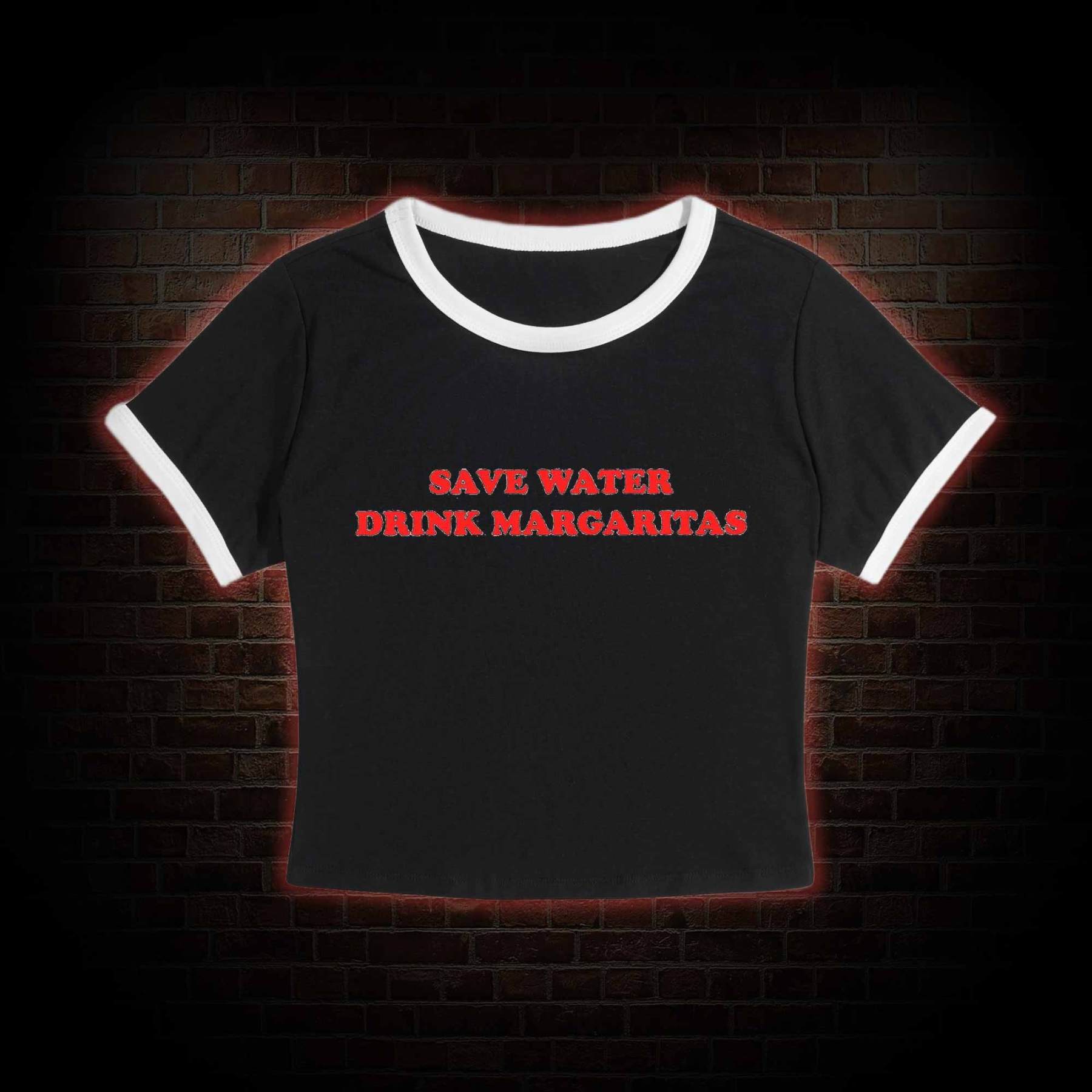Save Water Slim Crop T-Shirts