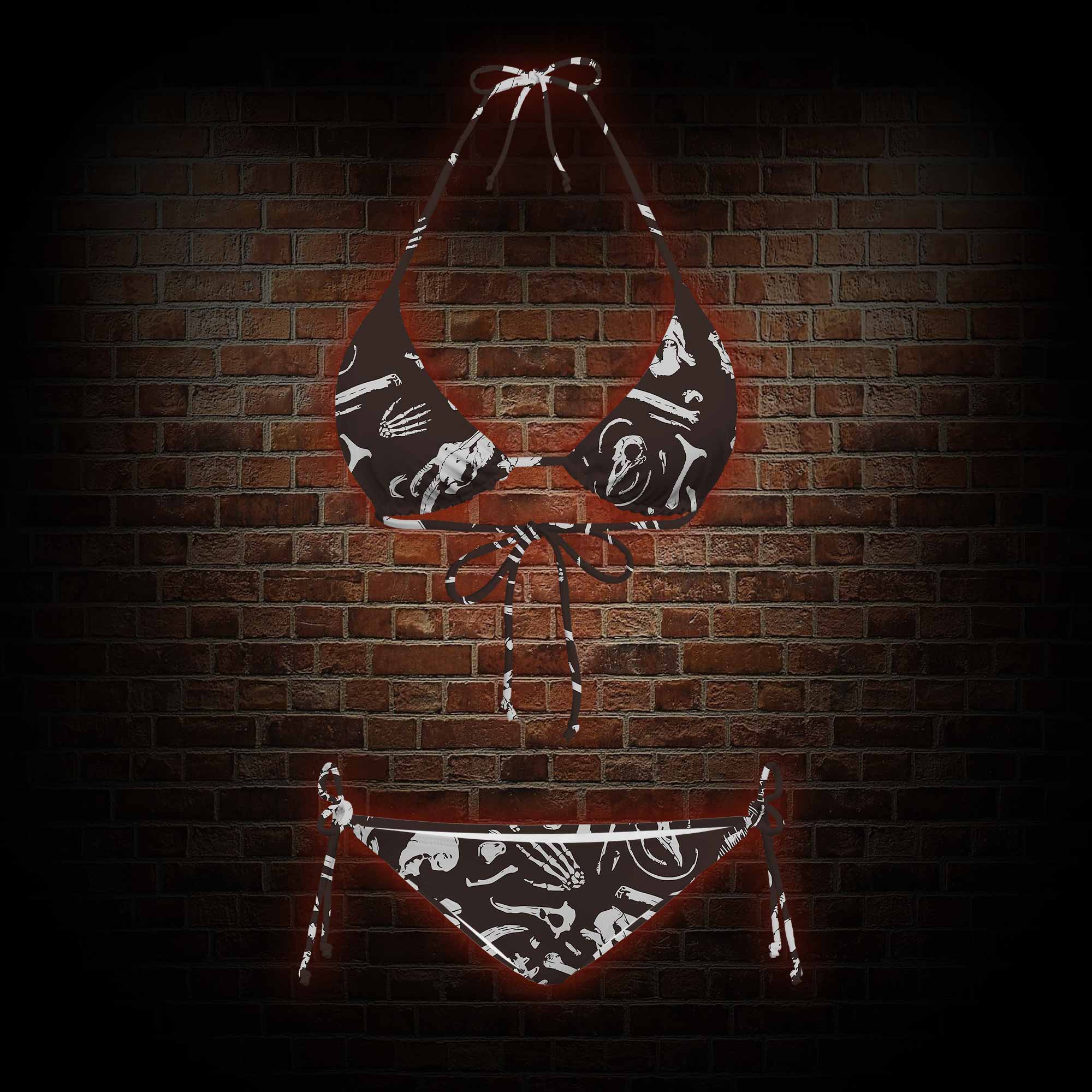 Dinosaur Fossils Women's Adjustable Tie-Strap Bikini