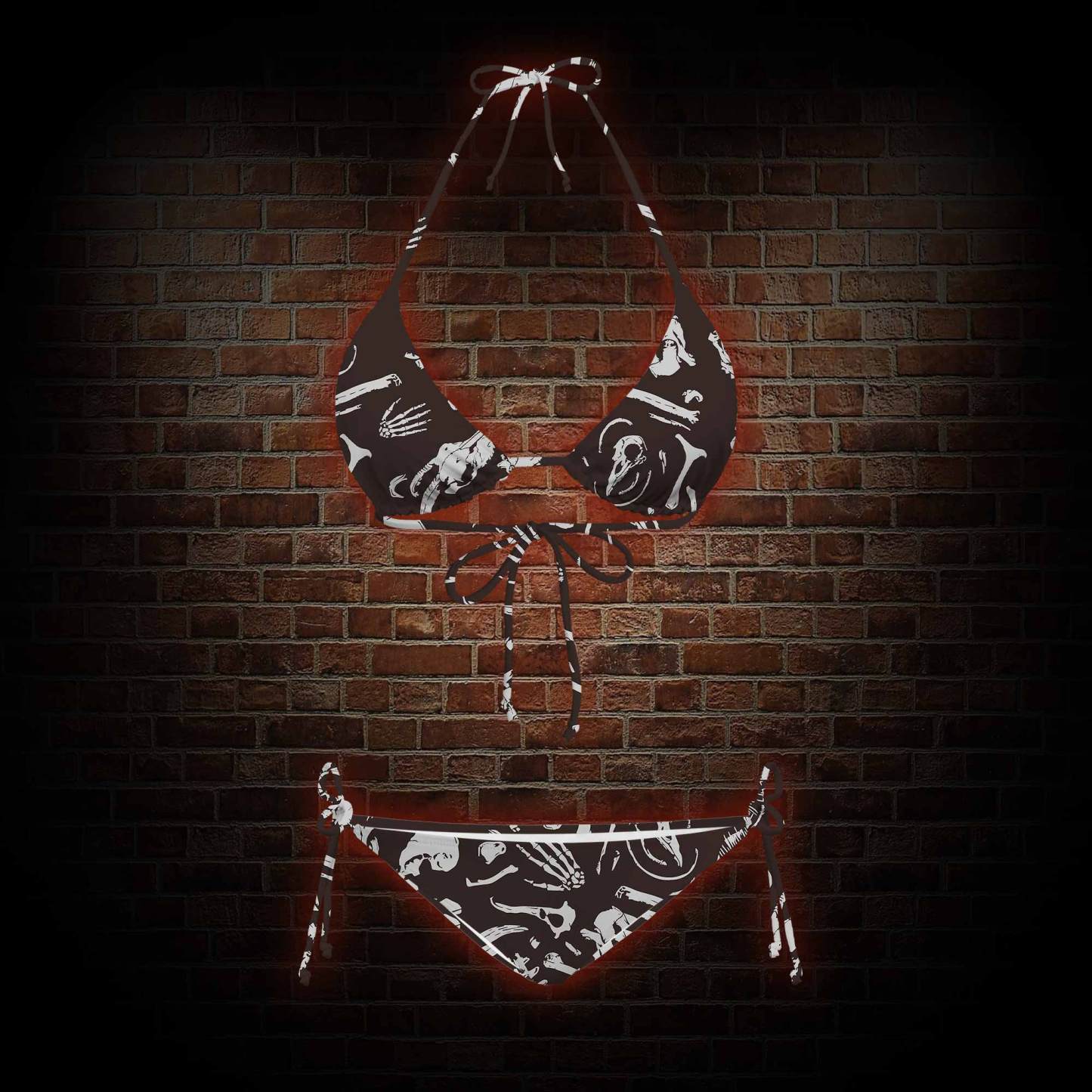 Dinosaur Fossils Women's Adjustable Tie-Strap Bikini