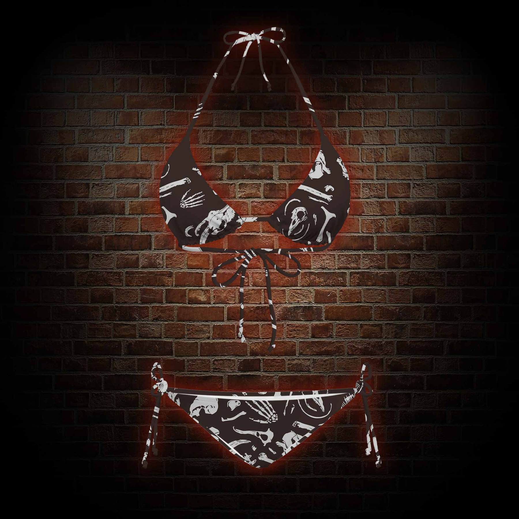 Dinosaur Fossils Women's Adjustable Tie-Strap Bikini