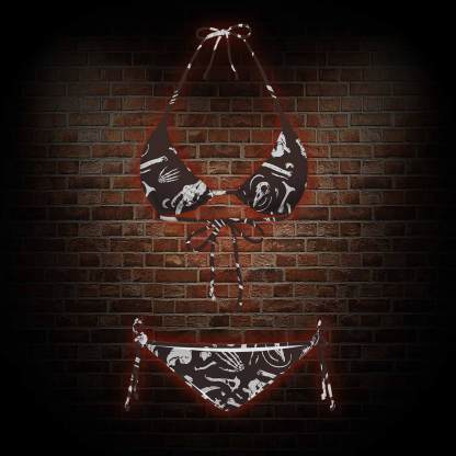 Dinosaur Fossils Women's Adjustable Tie-Strap Bikini