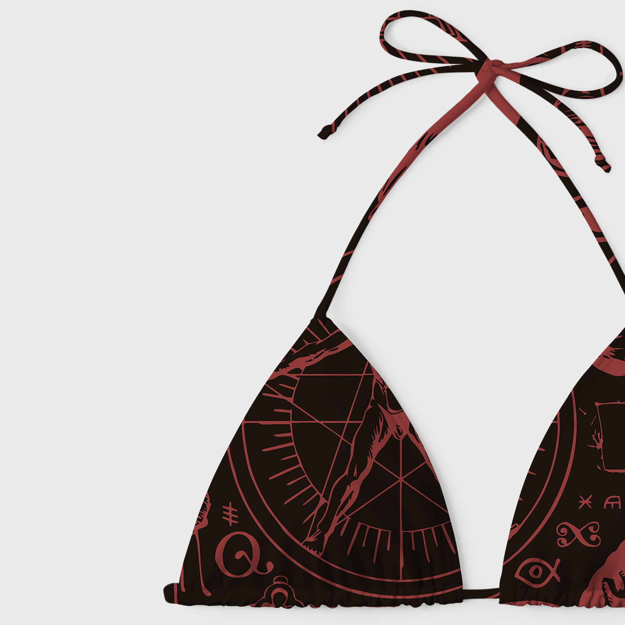 Occultism Women's Adjustable Tie-Strap Bikini