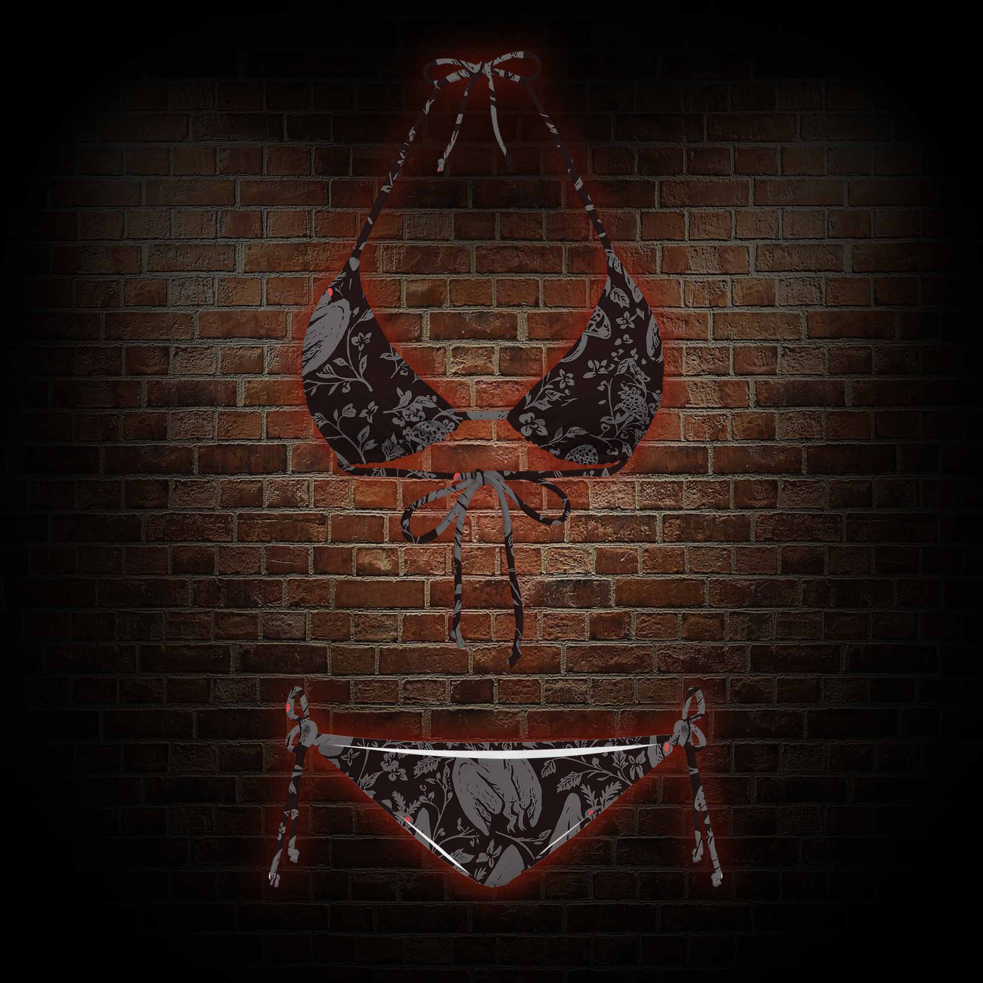 Mothman in the Jungle Women's Adjustable Tie-Strap Bikini