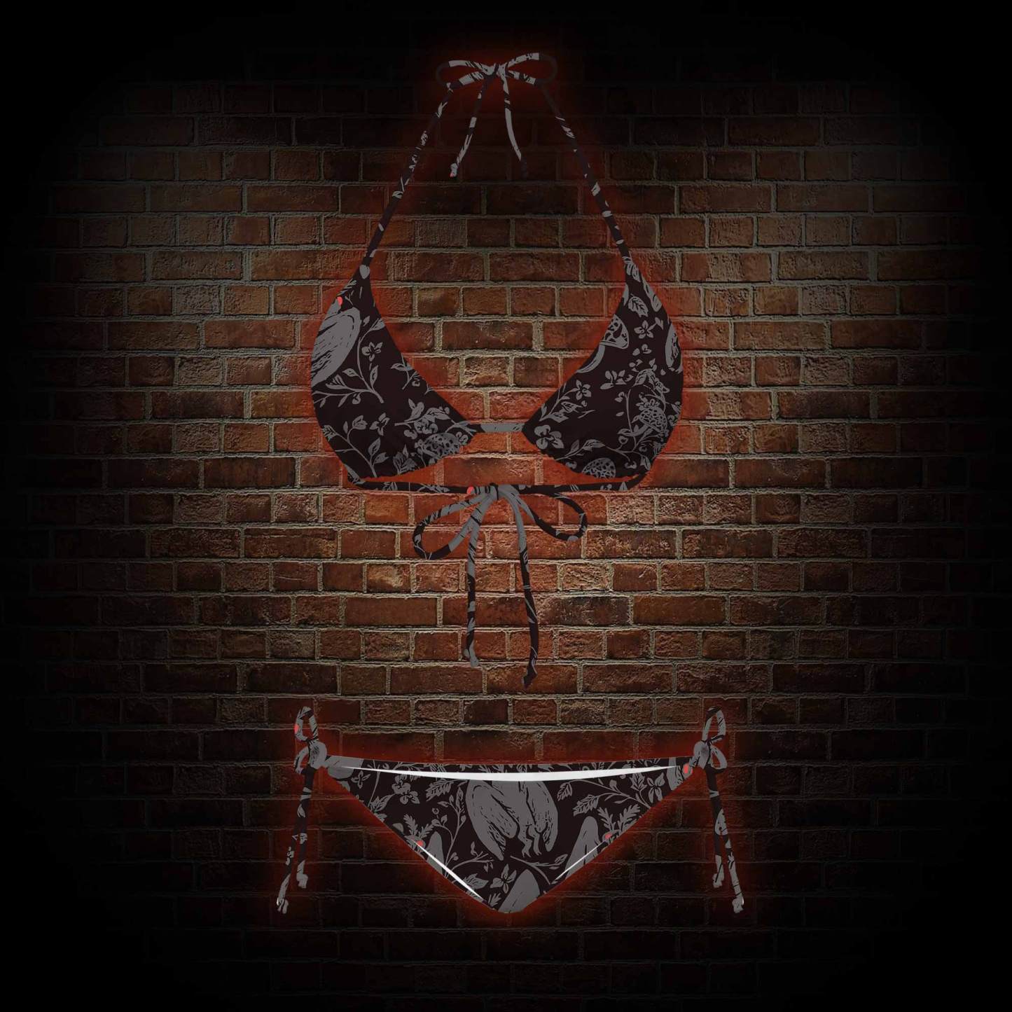 Mothman in the Jungle Women's Adjustable Tie-Strap Bikini