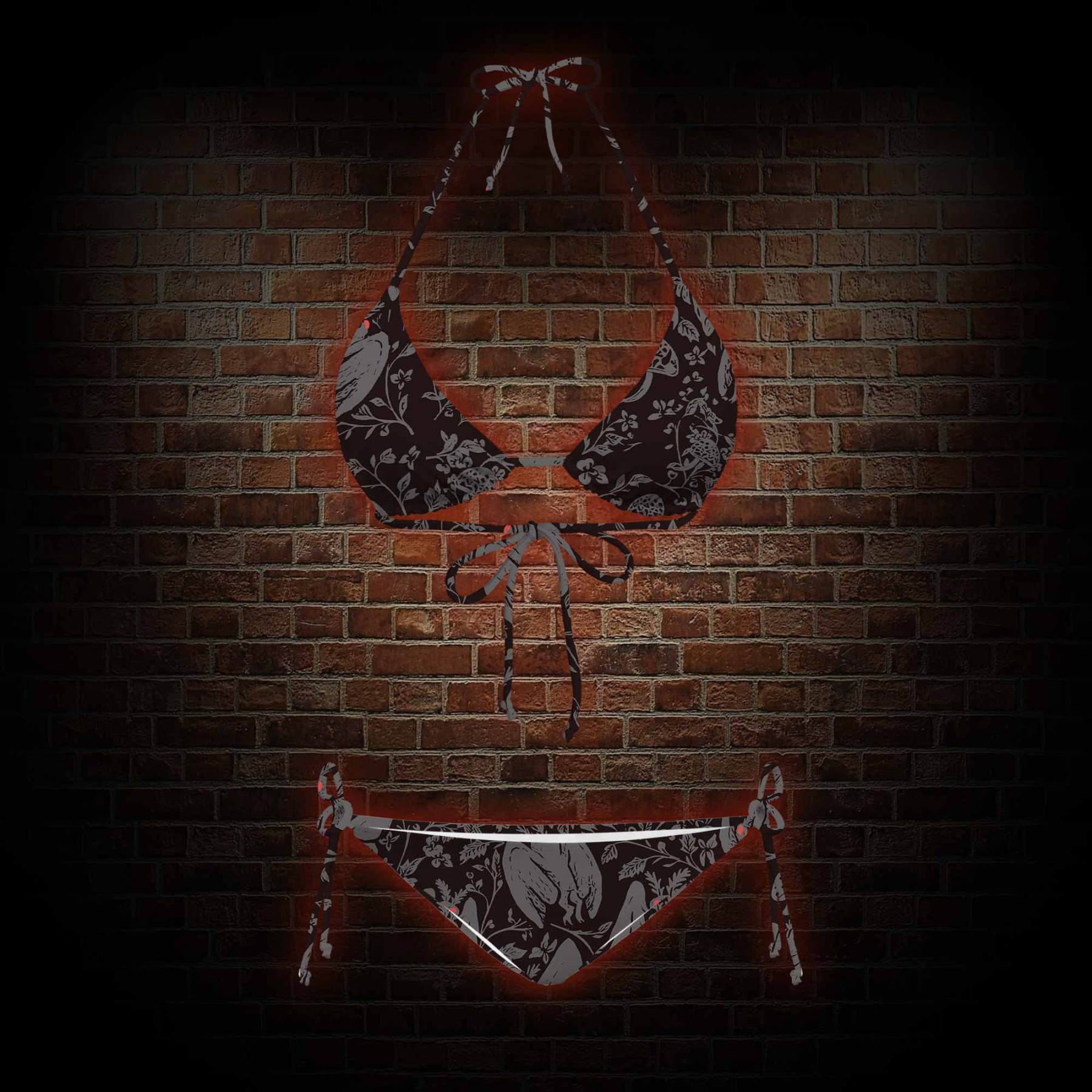 Mothman in the Jungle Women's Adjustable Tie-Strap Bikini