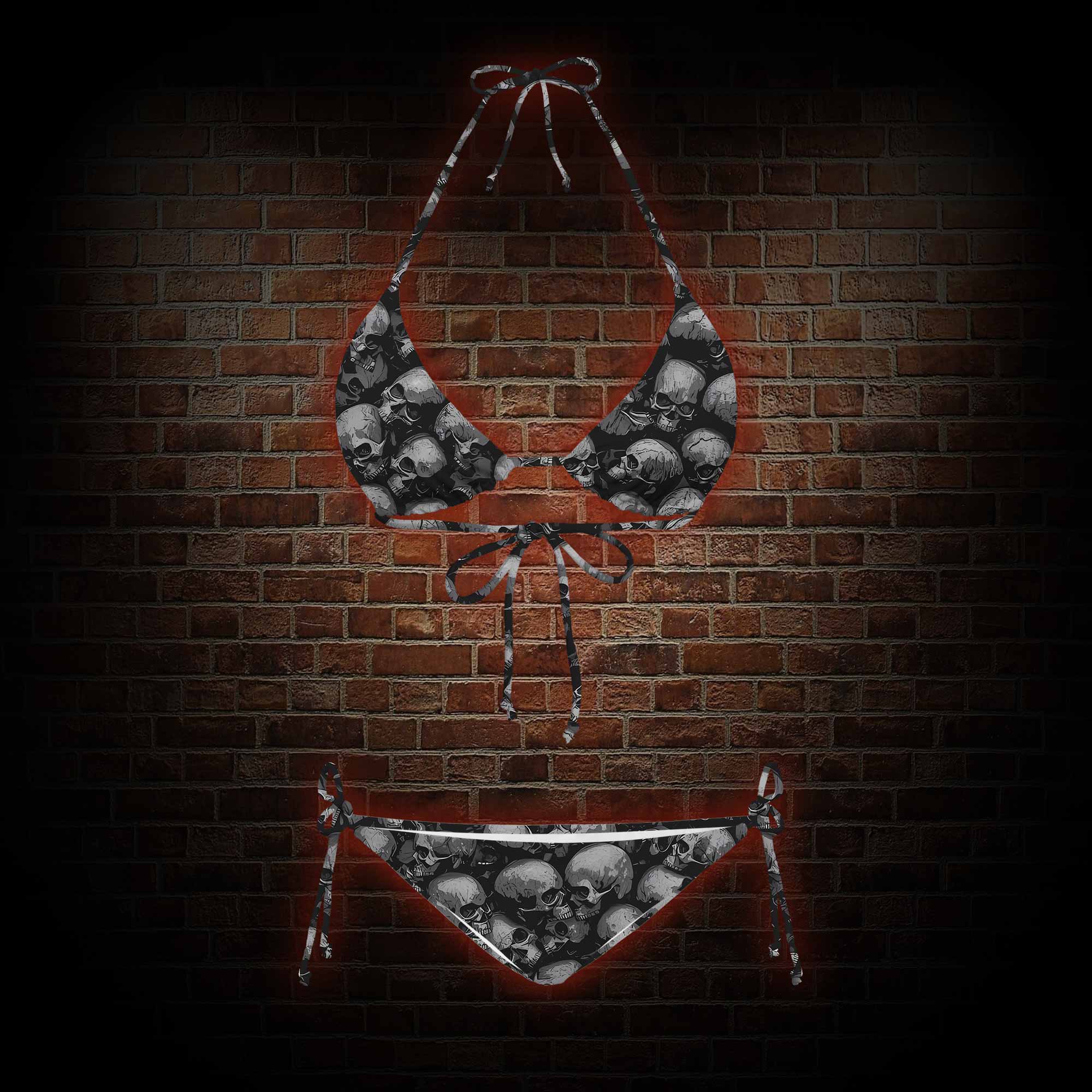 Skulls Women's Adjustable Tie-Strap Bikini