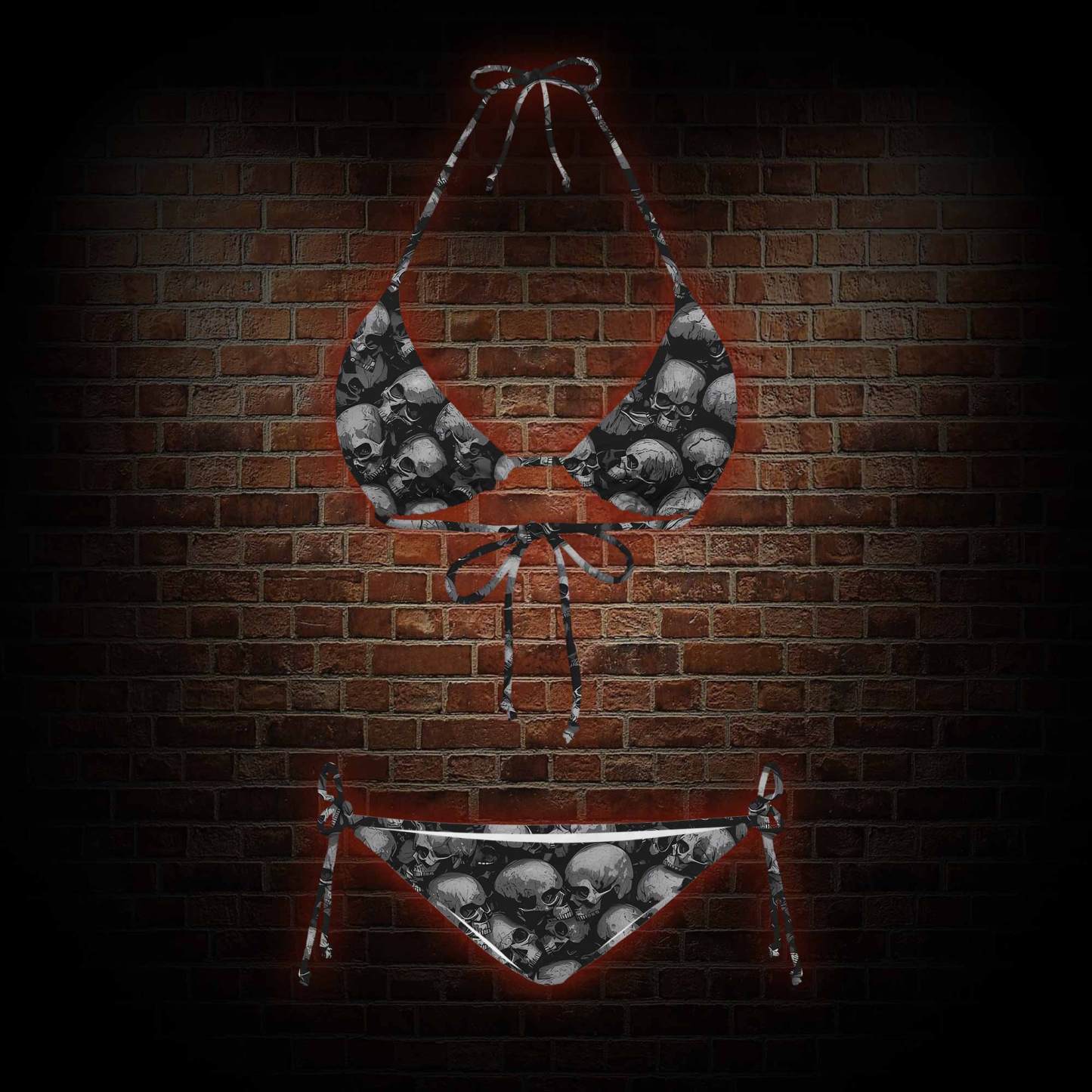 Skulls Women's Adjustable Tie-Strap Bikini