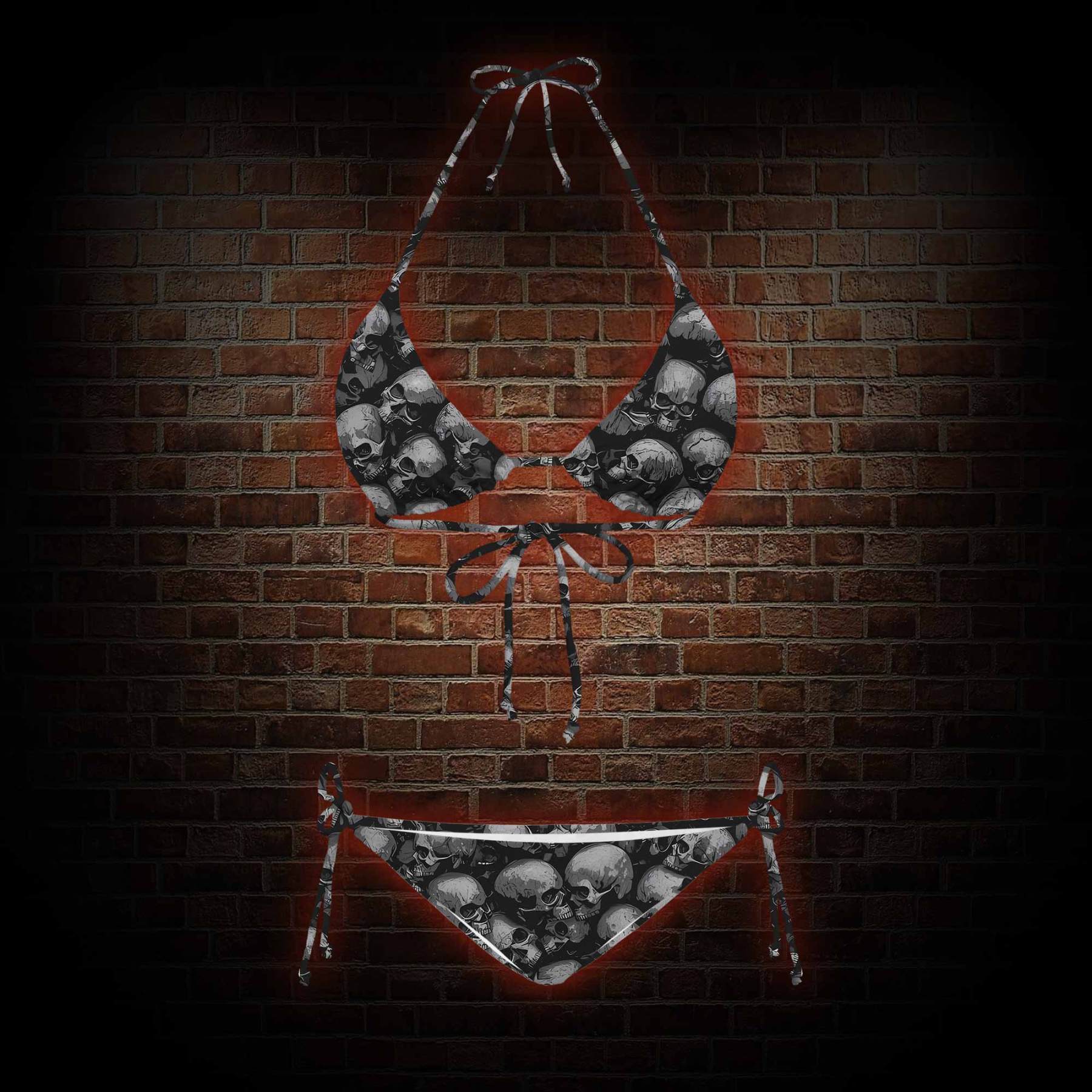 Skulls Women's Adjustable Tie-Strap Bikini