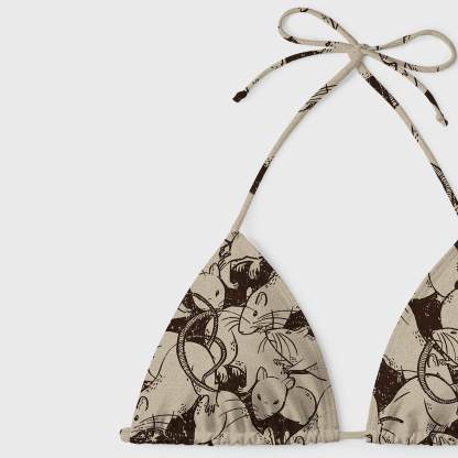 Black Death Women's Adjustable Tie-Strap Bikini