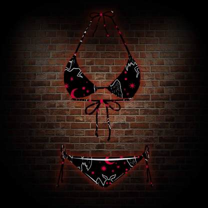 Mothman Night Women's Adjustable Tie-Strap Bikini