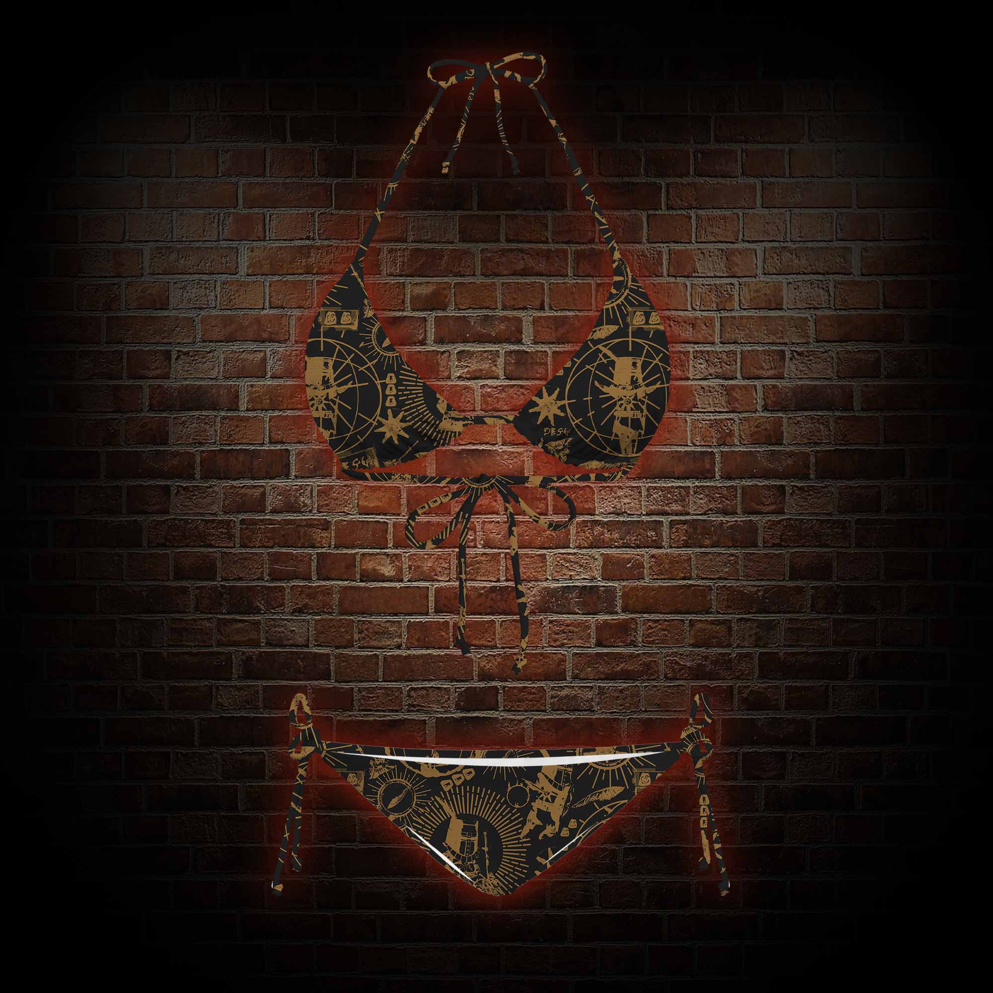 Retro Praise the Sun Women's Adjustable Tie-Strap Bikini