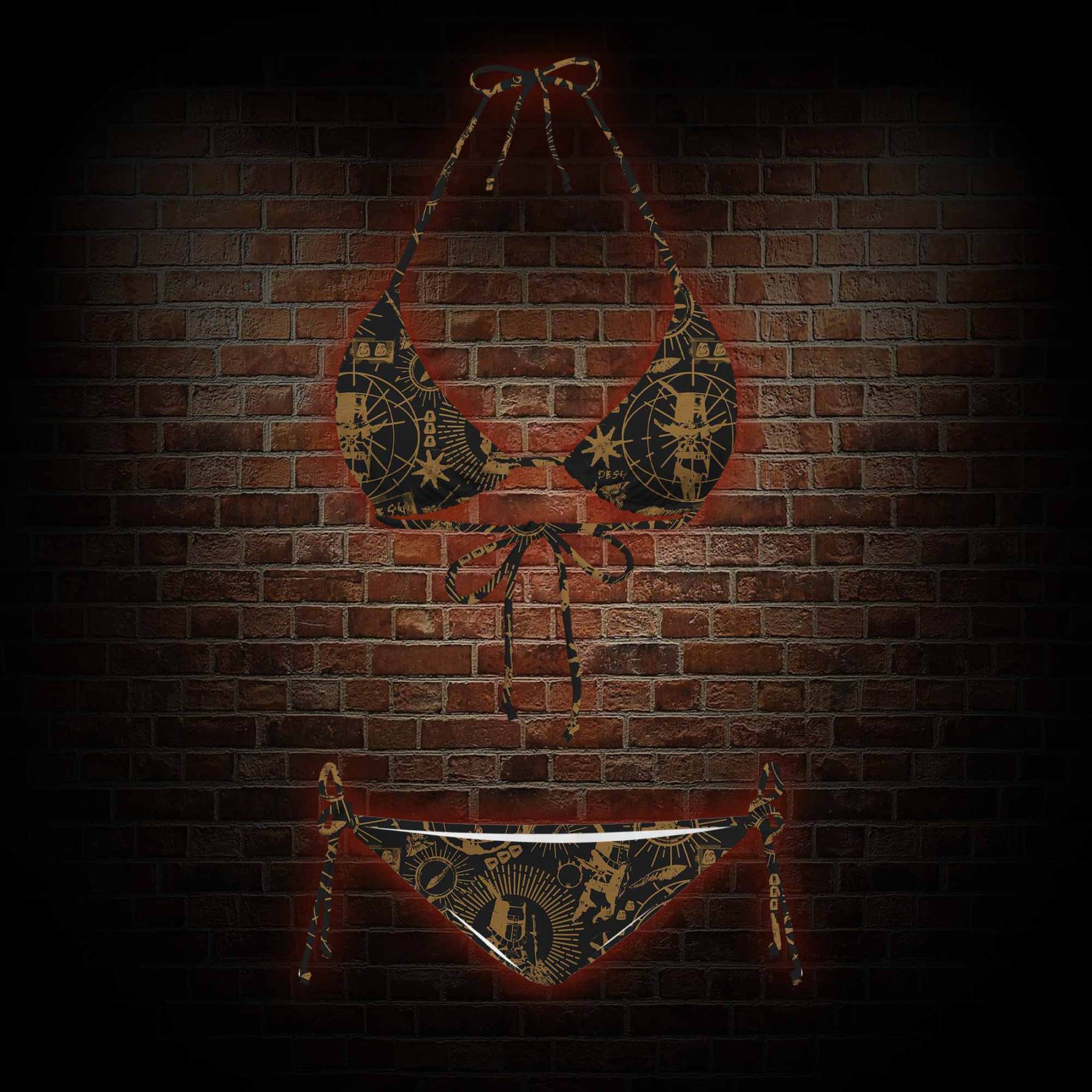 Retro Praise the Sun Women's Adjustable Tie-Strap Bikini