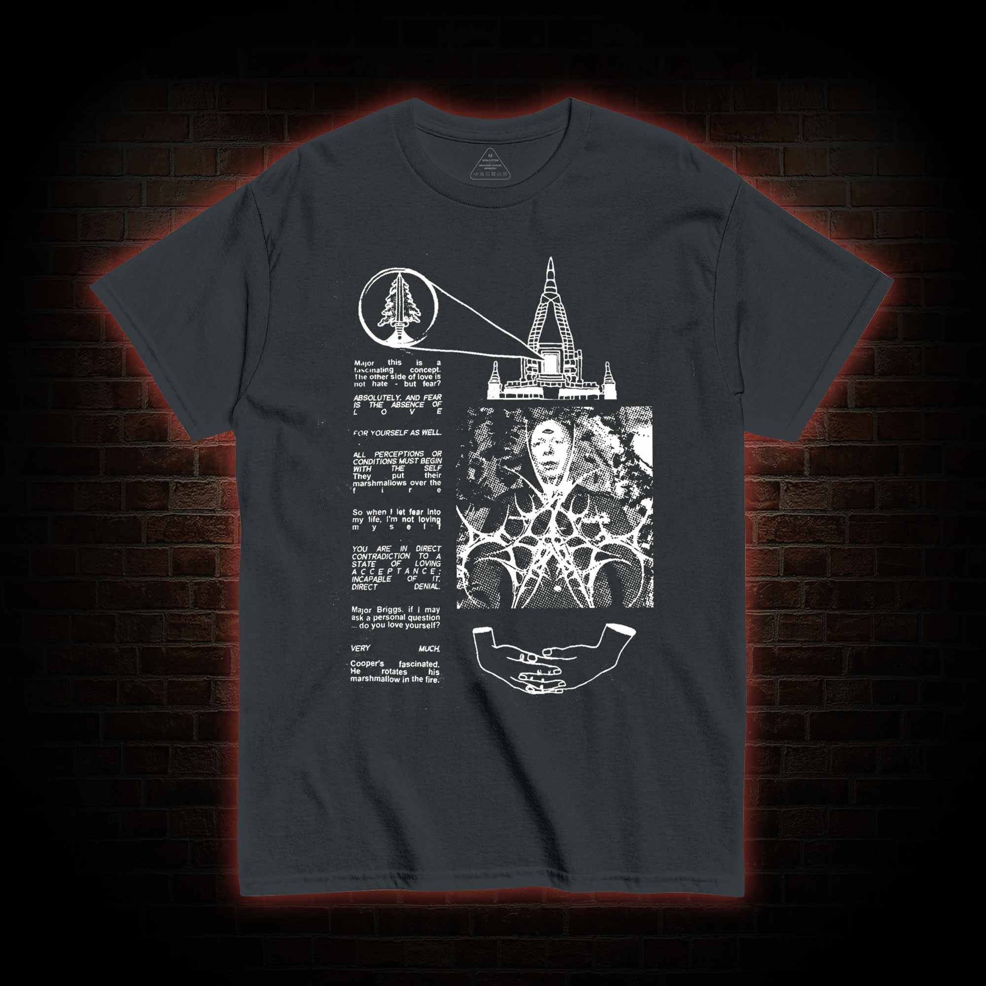 He Rotates His Marshmallow in the Fire T-shirt