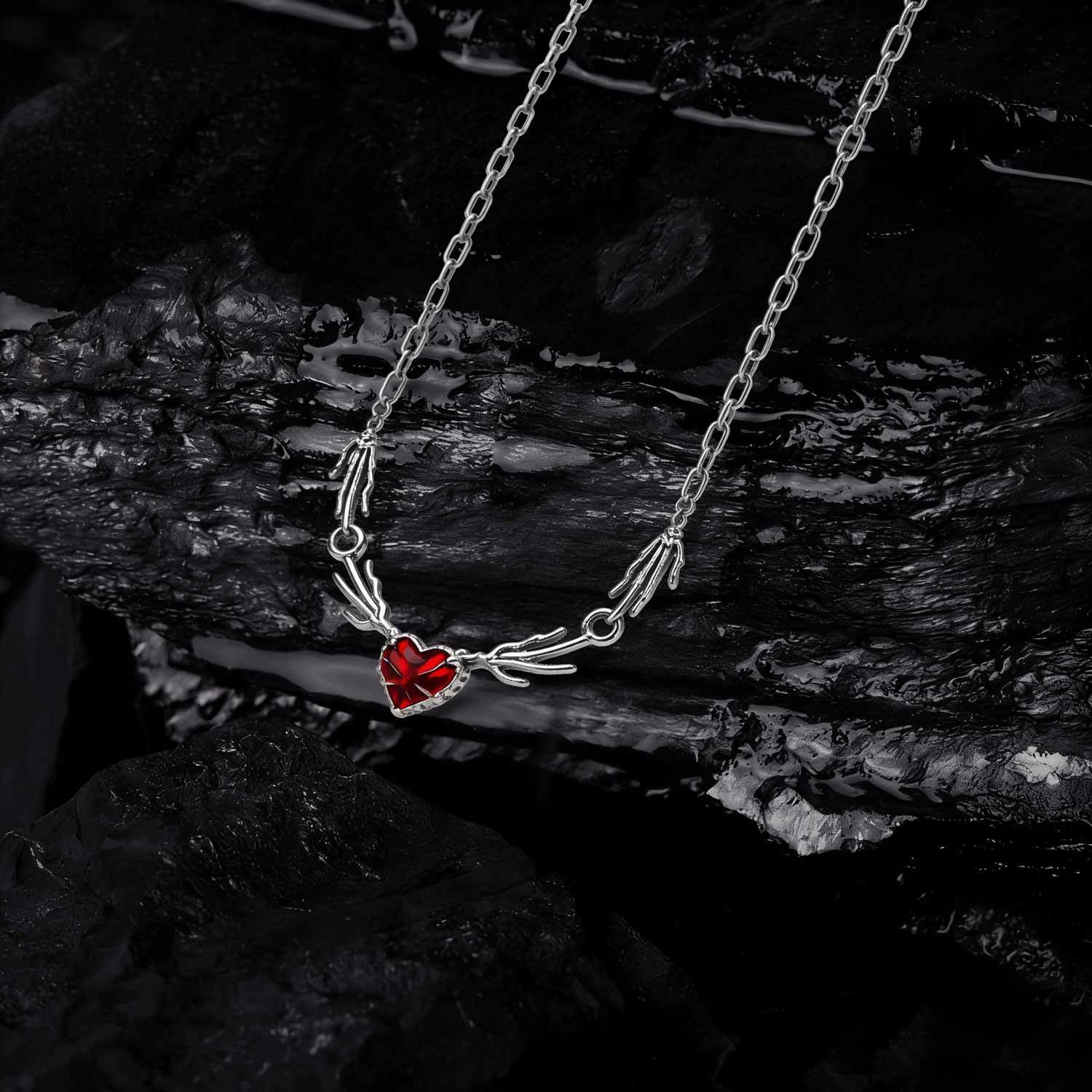Gothic Red Heart Necklace