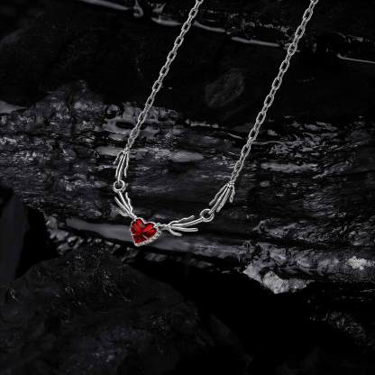 Gothic Red Heart Necklace