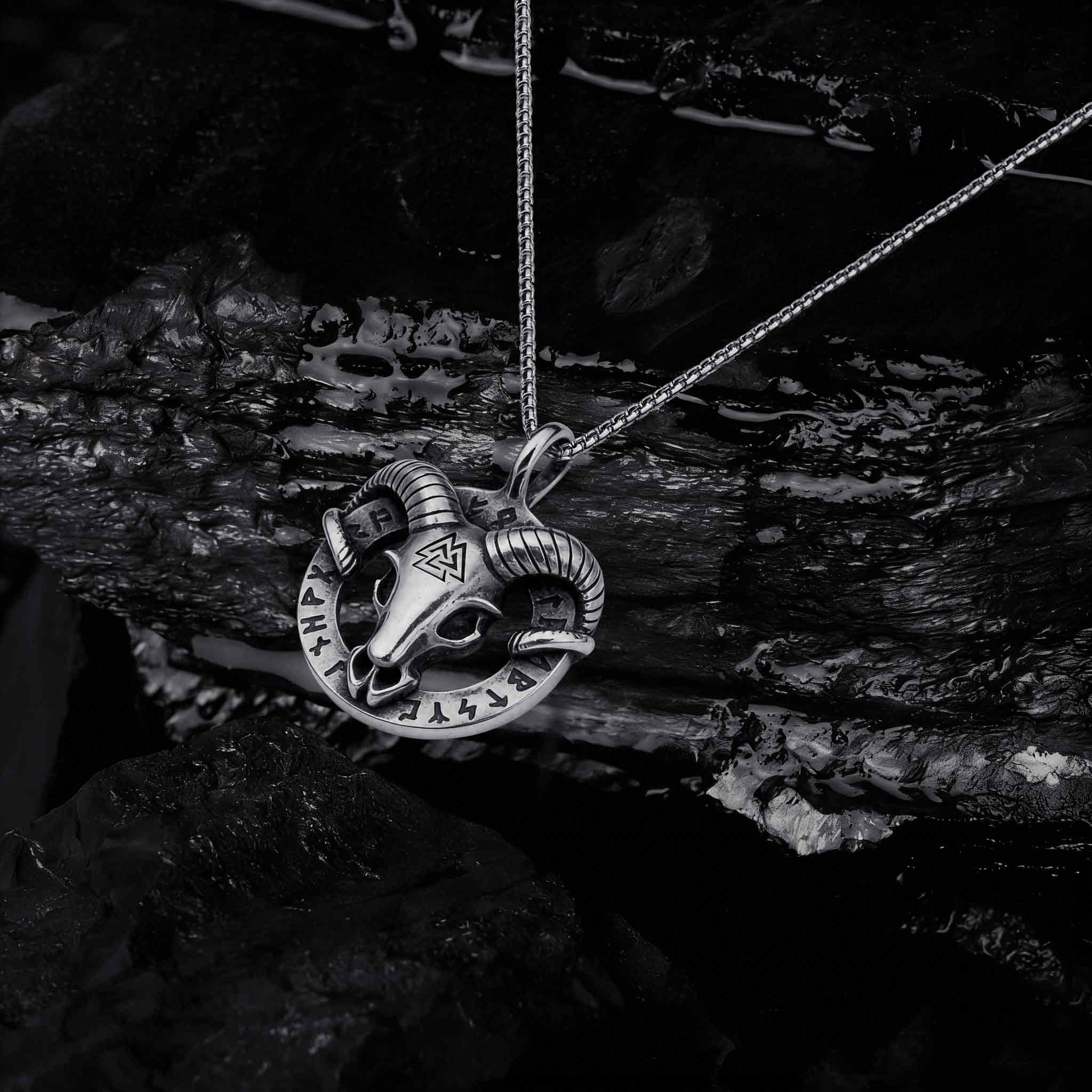 Viking Goat's Head Necklace