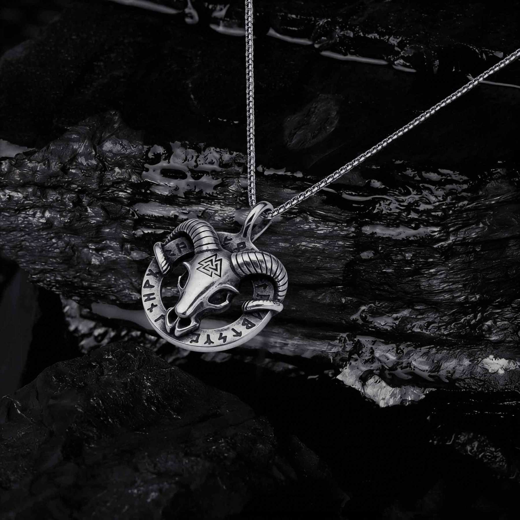 Viking Goat's Head Necklace
