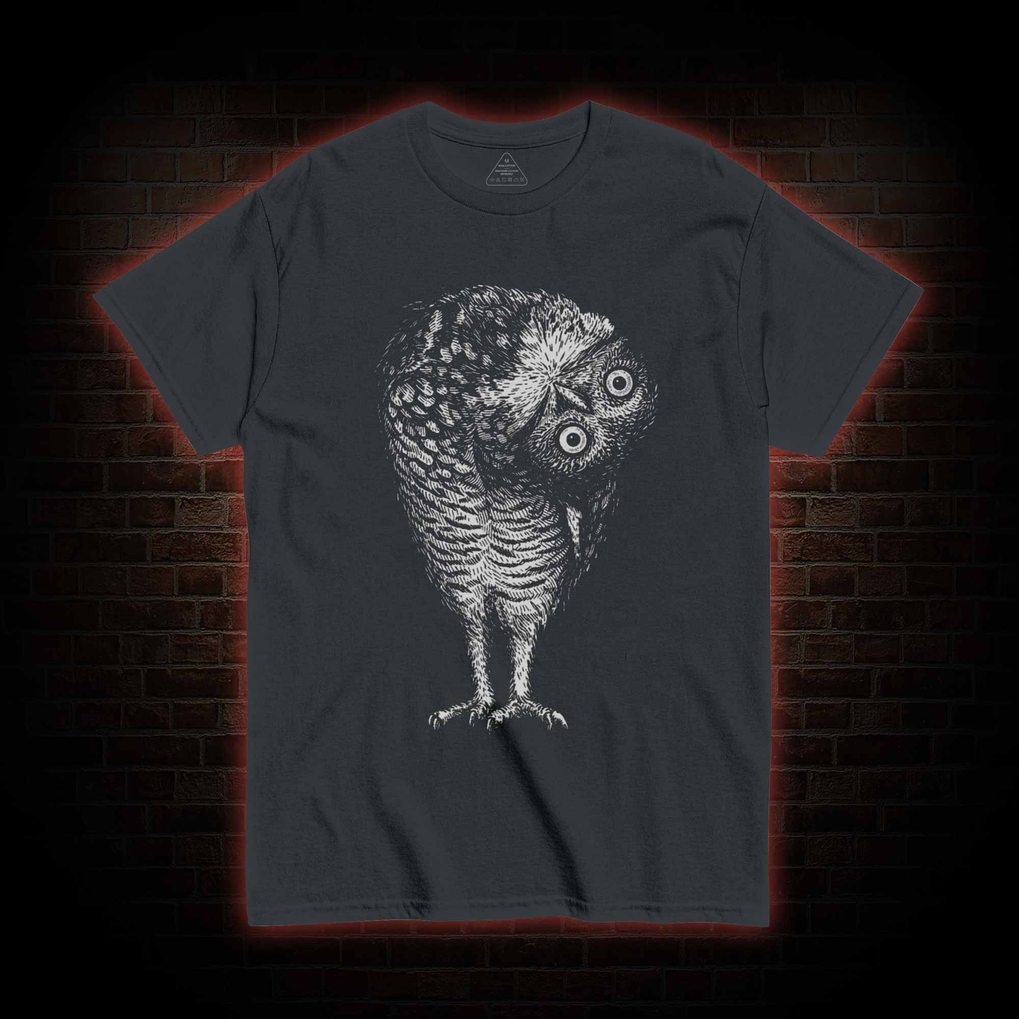 Linocut Owl T-shirt