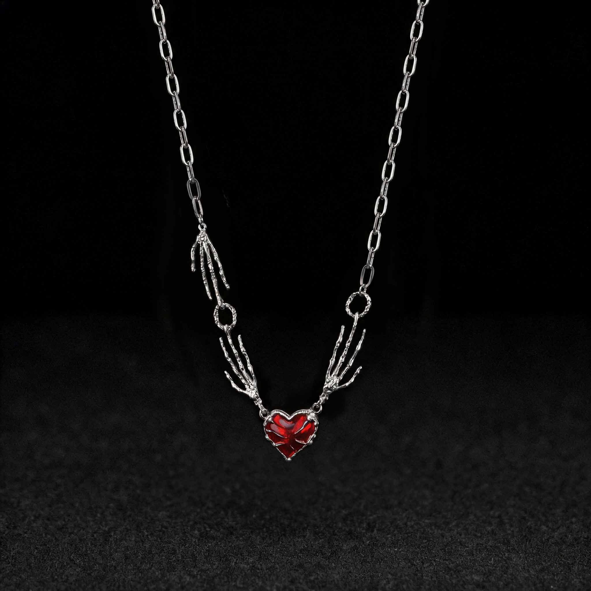 Gothic Red Heart Necklace