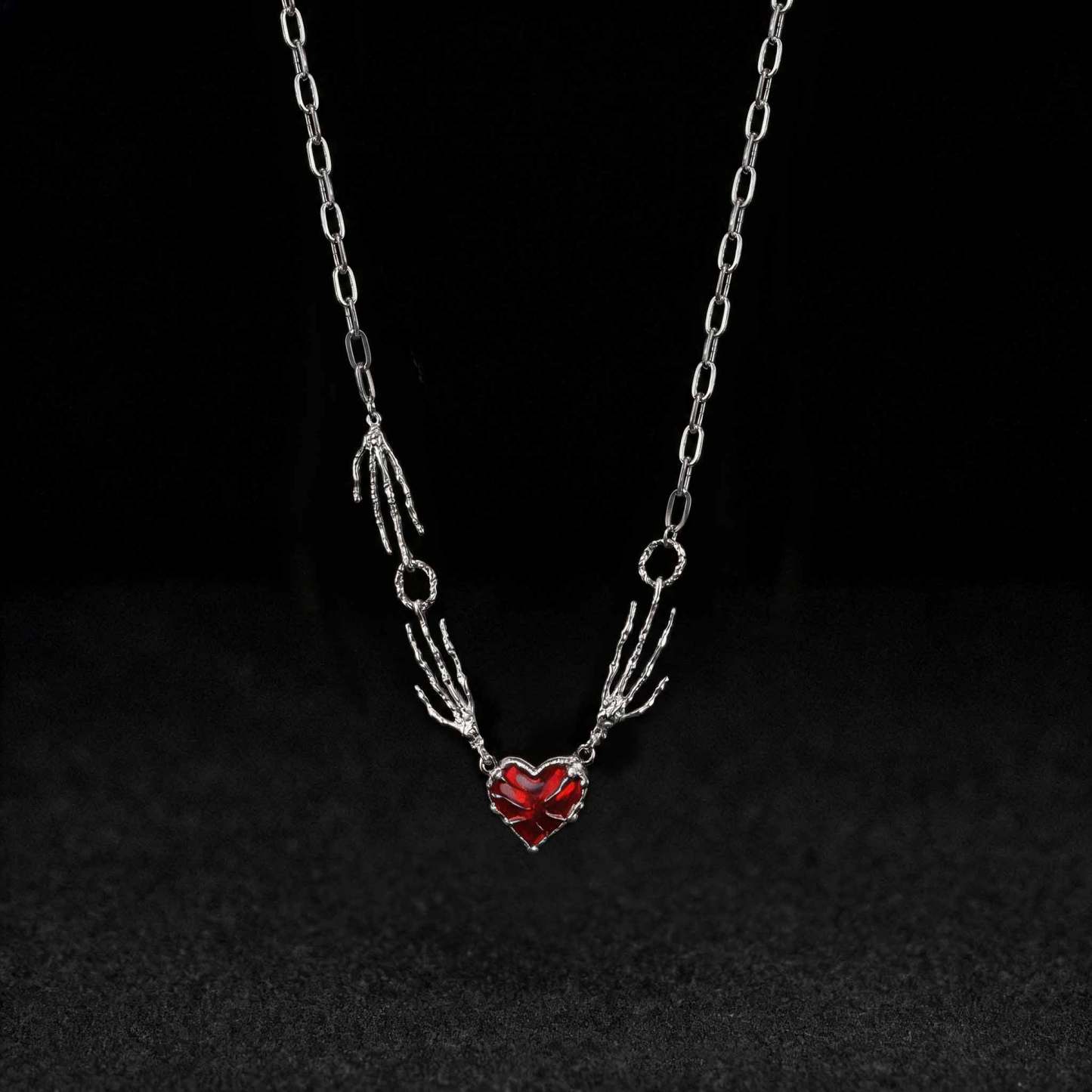 Gothic Red Heart Necklace