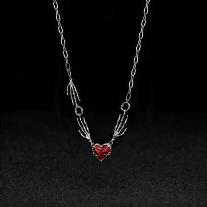 Gothic Red Heart Necklace