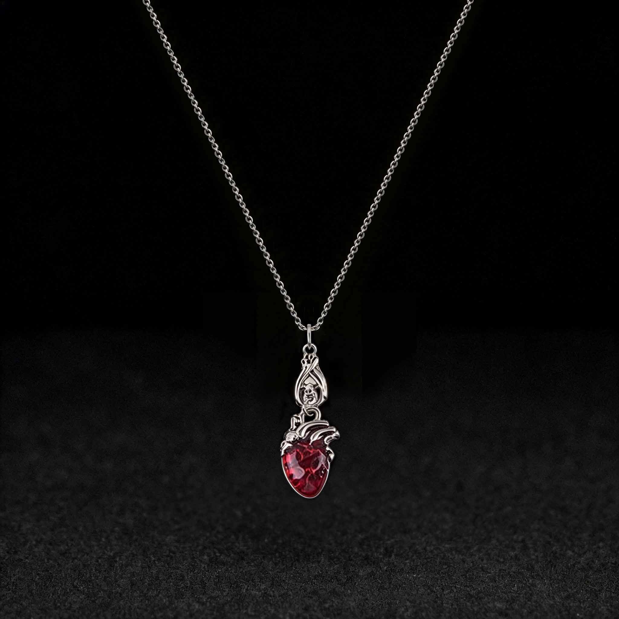 Vampires Bat Bloody Heart Necklace