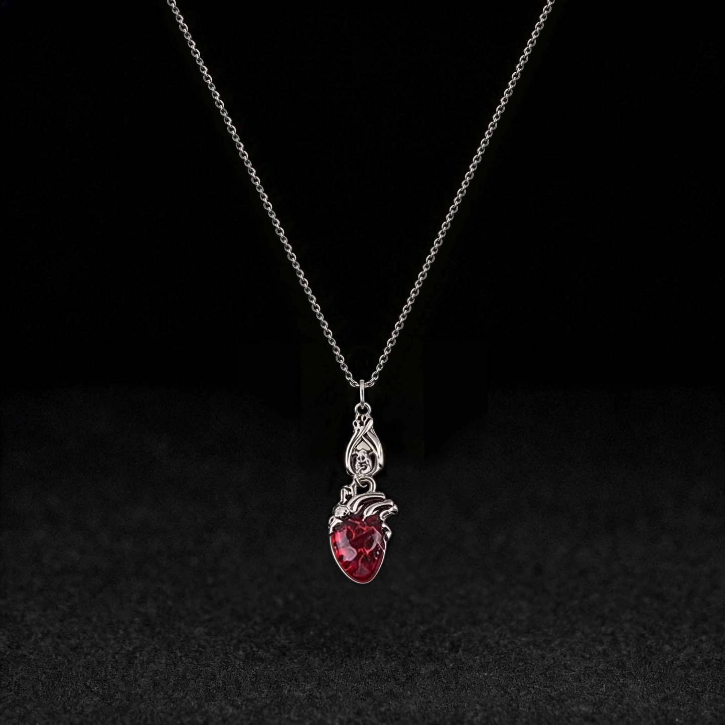 Vampires Bat Bloody Heart Necklace