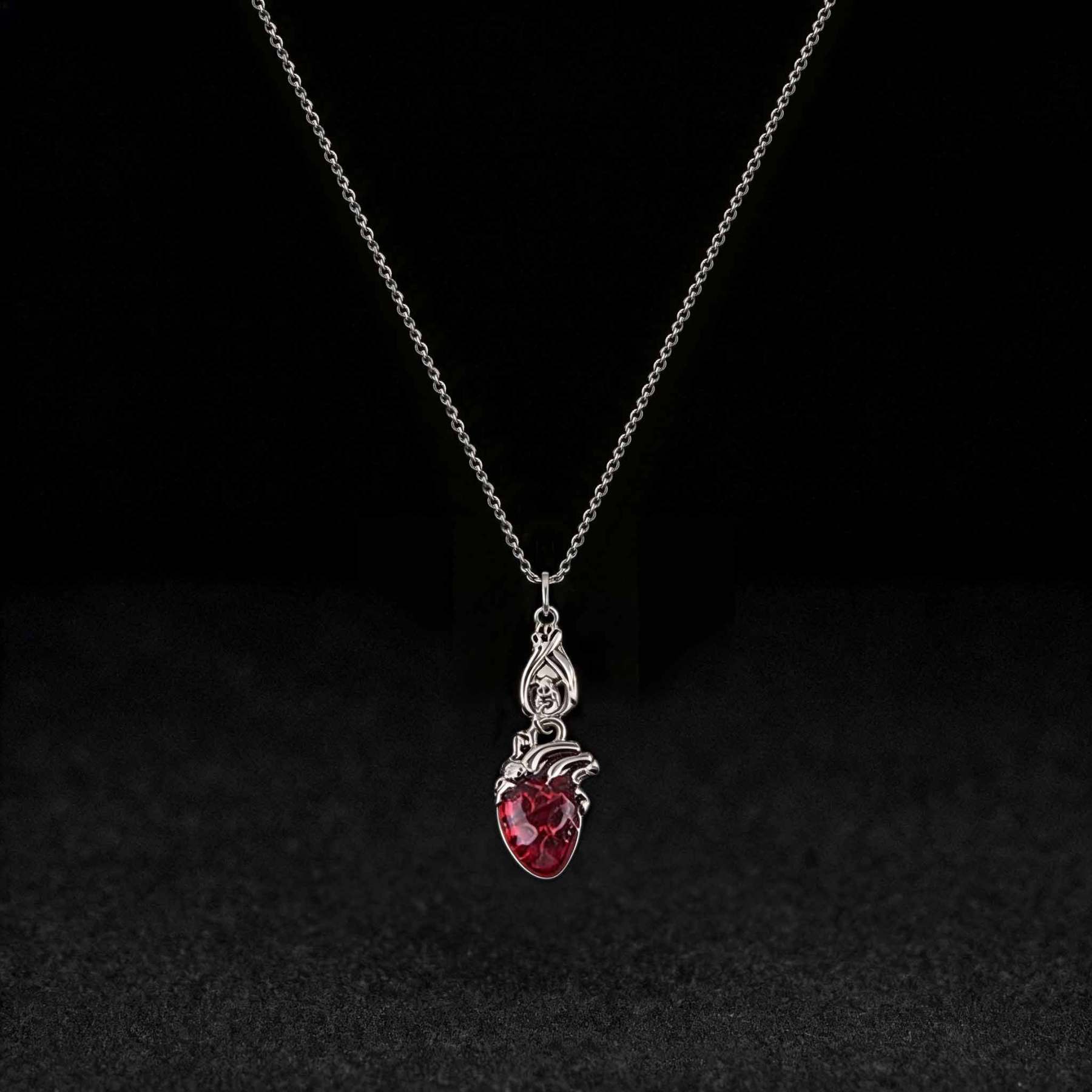 Vampires Bat Bloody Heart Necklace