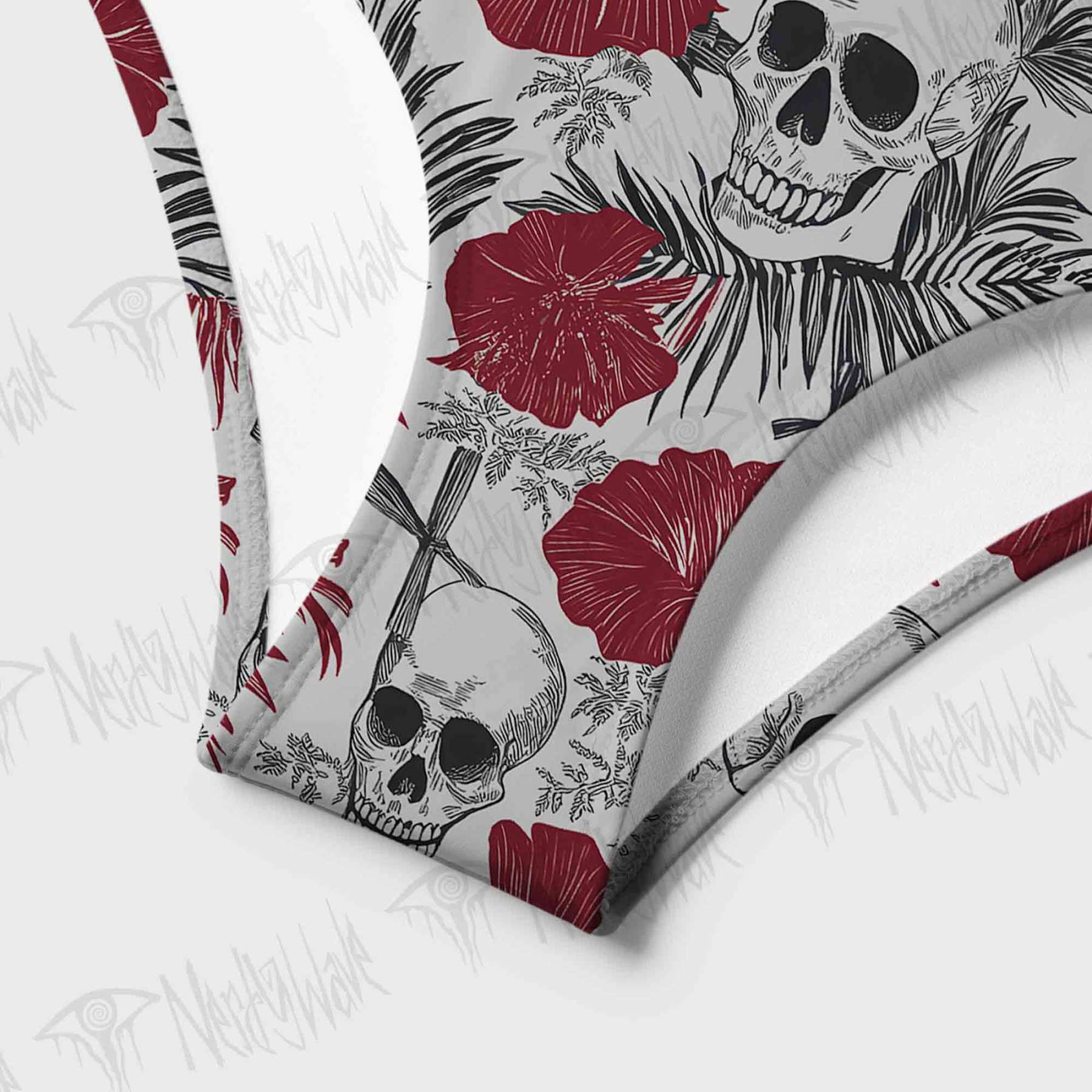 Poppy and skull Women's Adjustable Tie-Strap Bikini
