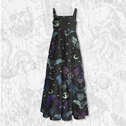 Bats Spaghetti Strap Long Dress
