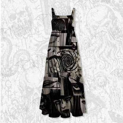 Eyes of Horrors Spaghetti Strap Long Dress