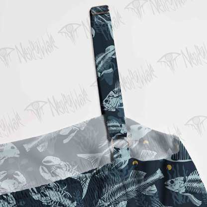 Fish bones Spaghetti Strap Long Dress