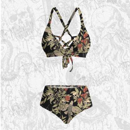 Skull and Flying Fish Bikini Set