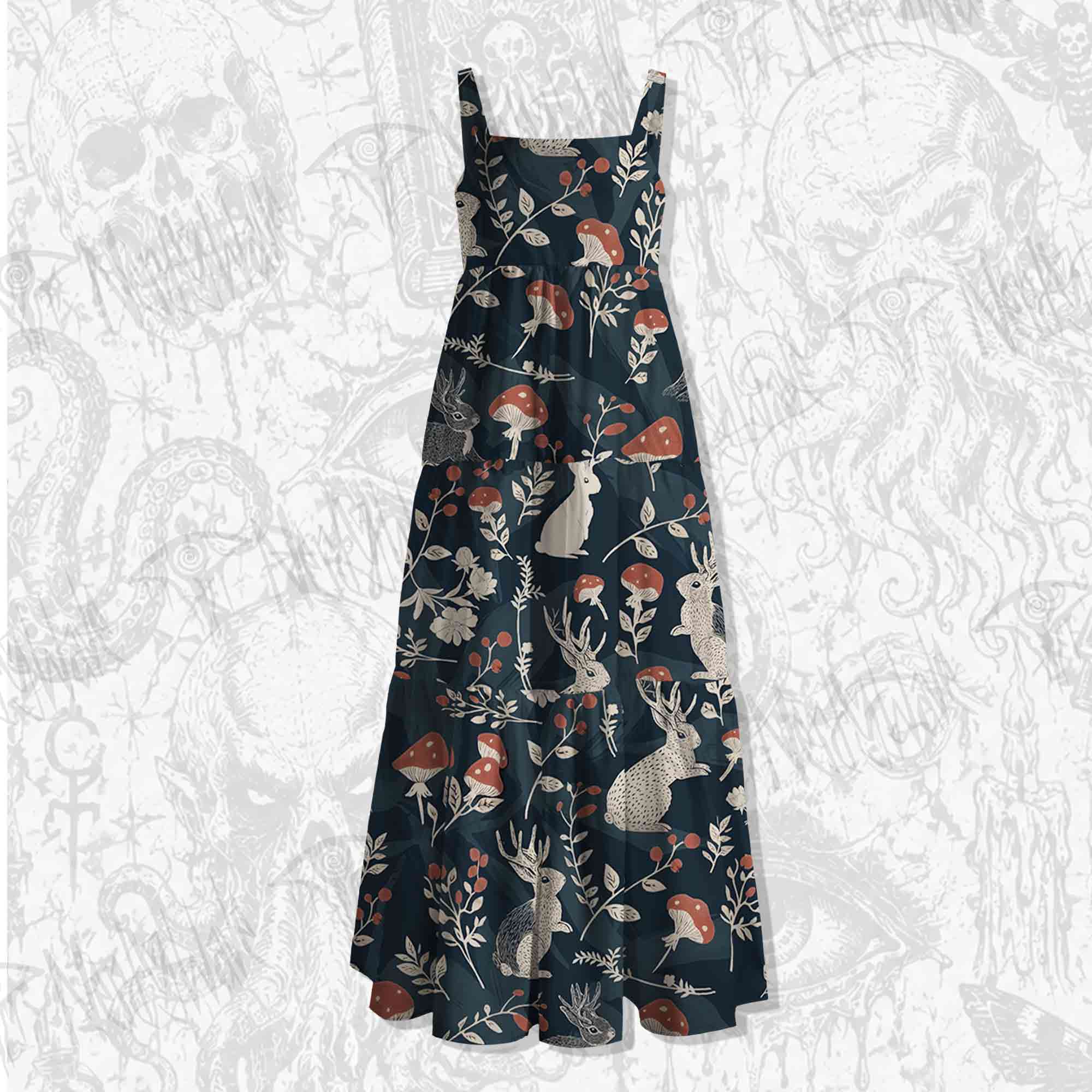 Jackalope Spaghetti Strap Long Dress