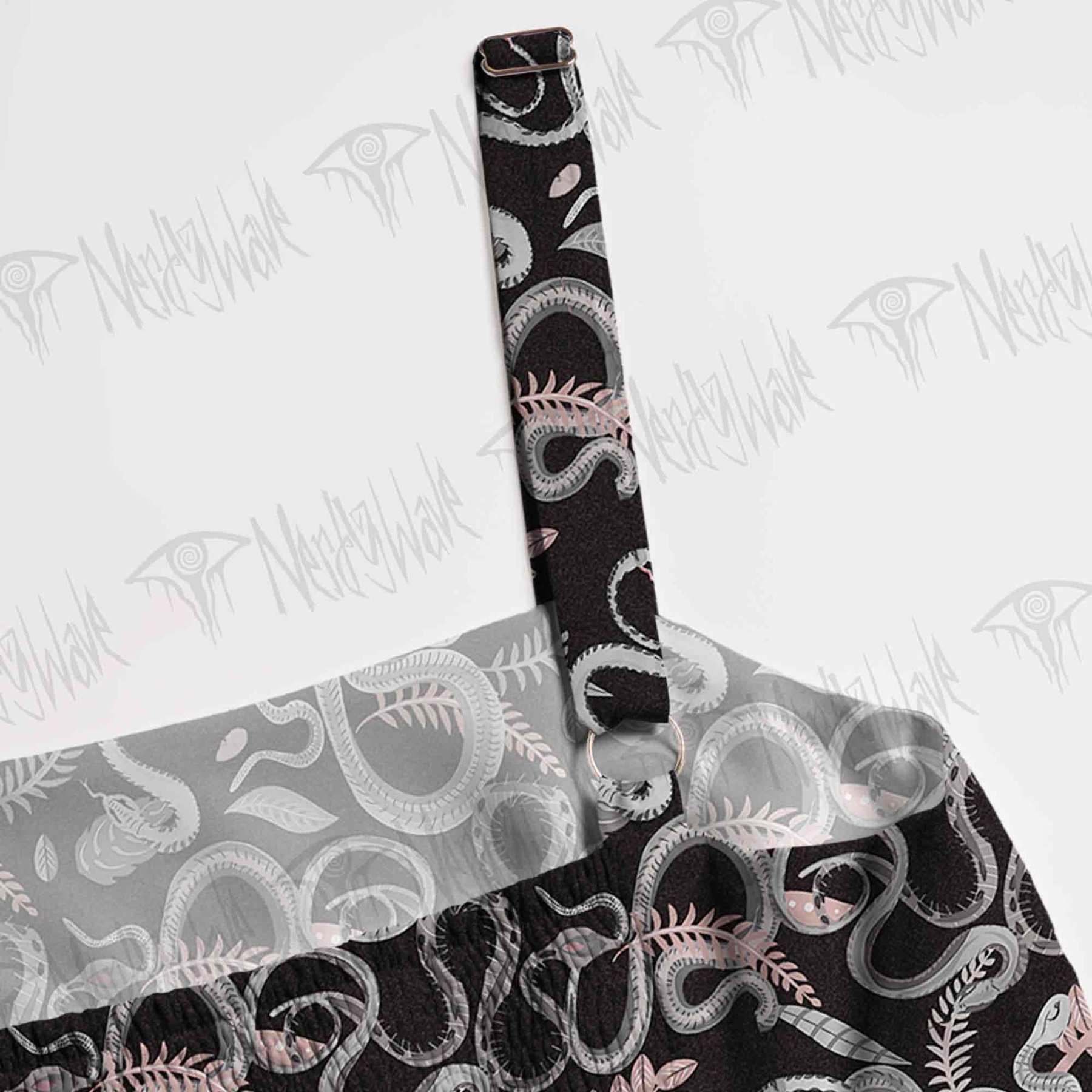 Snakes and Flowers Spaghetti Strap Long Dress